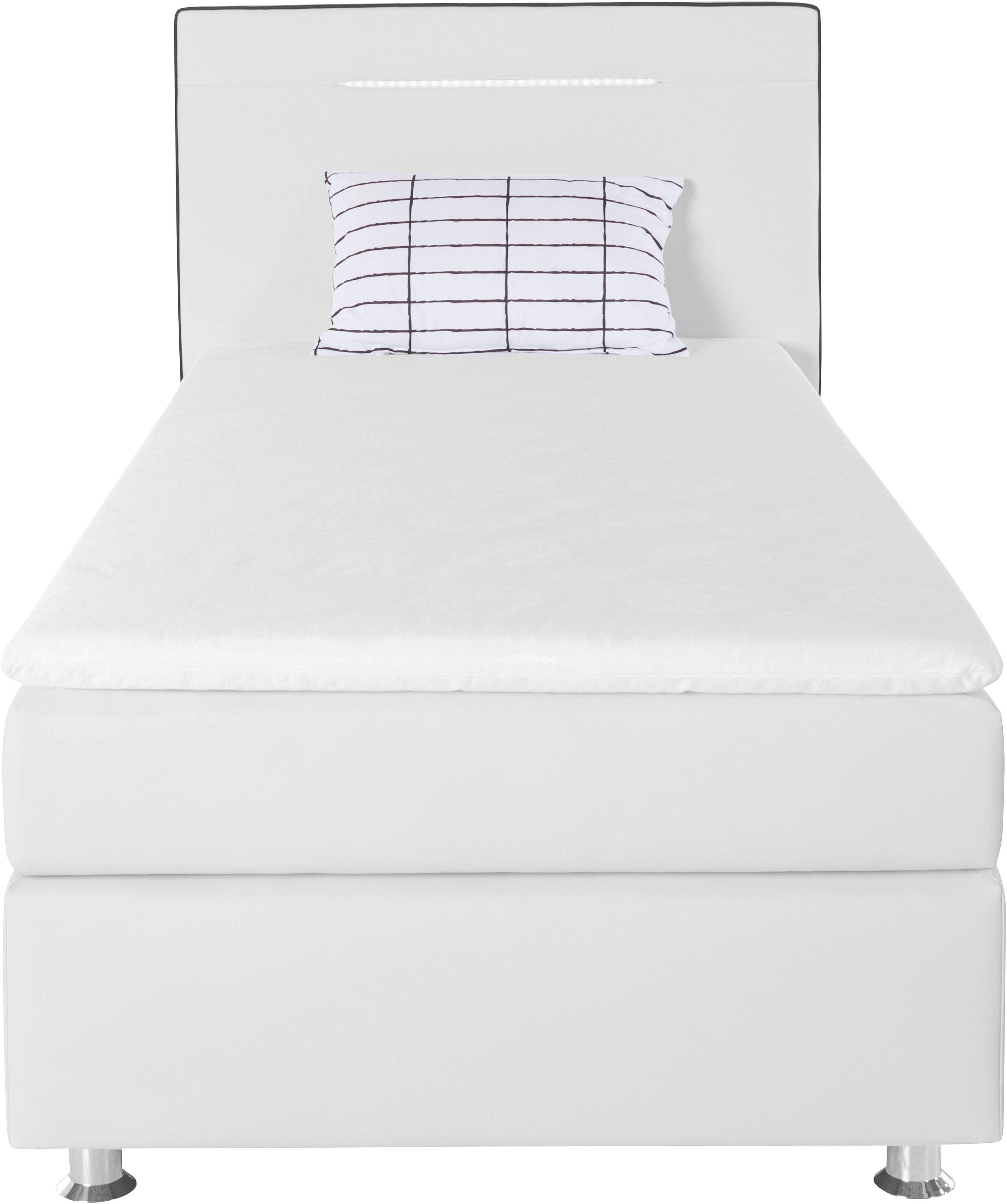 COLLECTION AB Boxspring London, inclusief topper en kussens, met LED-verlichting Boxspringbed verkrijgbaar in 90cmx200cm, 140cmx200cm & 180cmx200cm