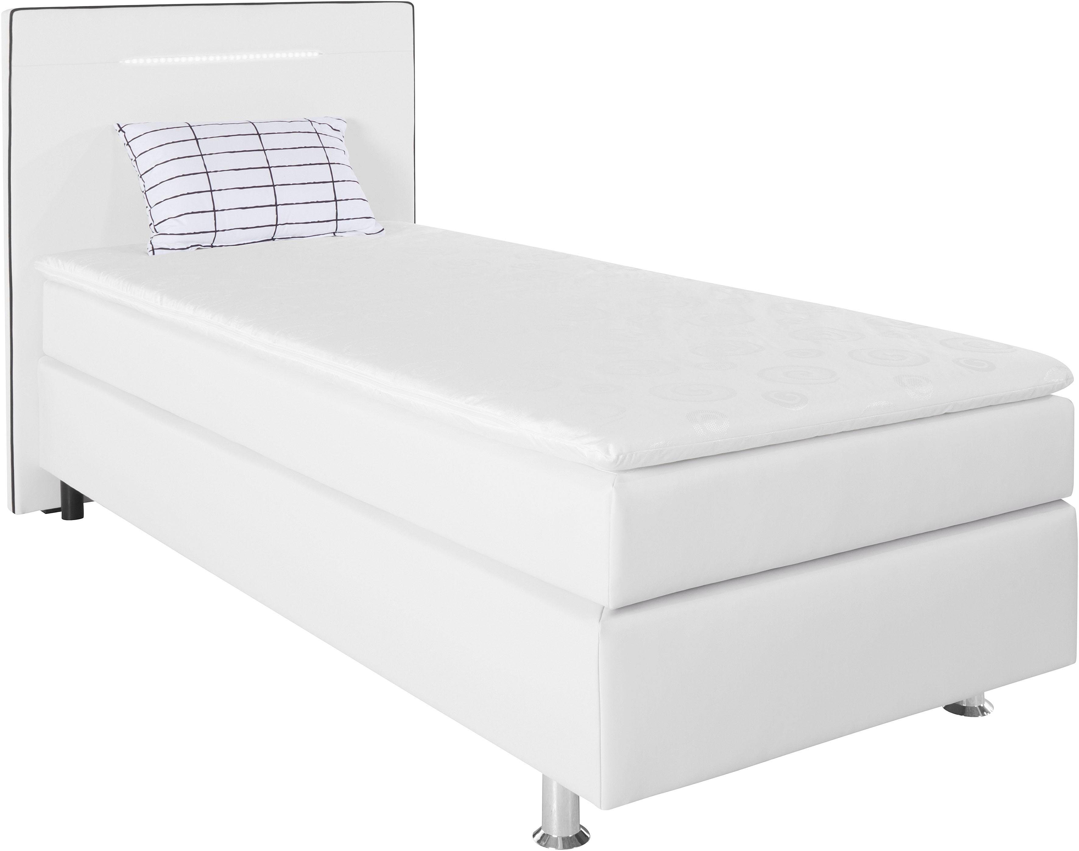 COLLECTION AB Boxspring London, inclusief topper en kussens, met LED-verlichting Boxspringbed verkrijgbaar in 90cmx200cm, 140cmx200cm & 180cmx200cm