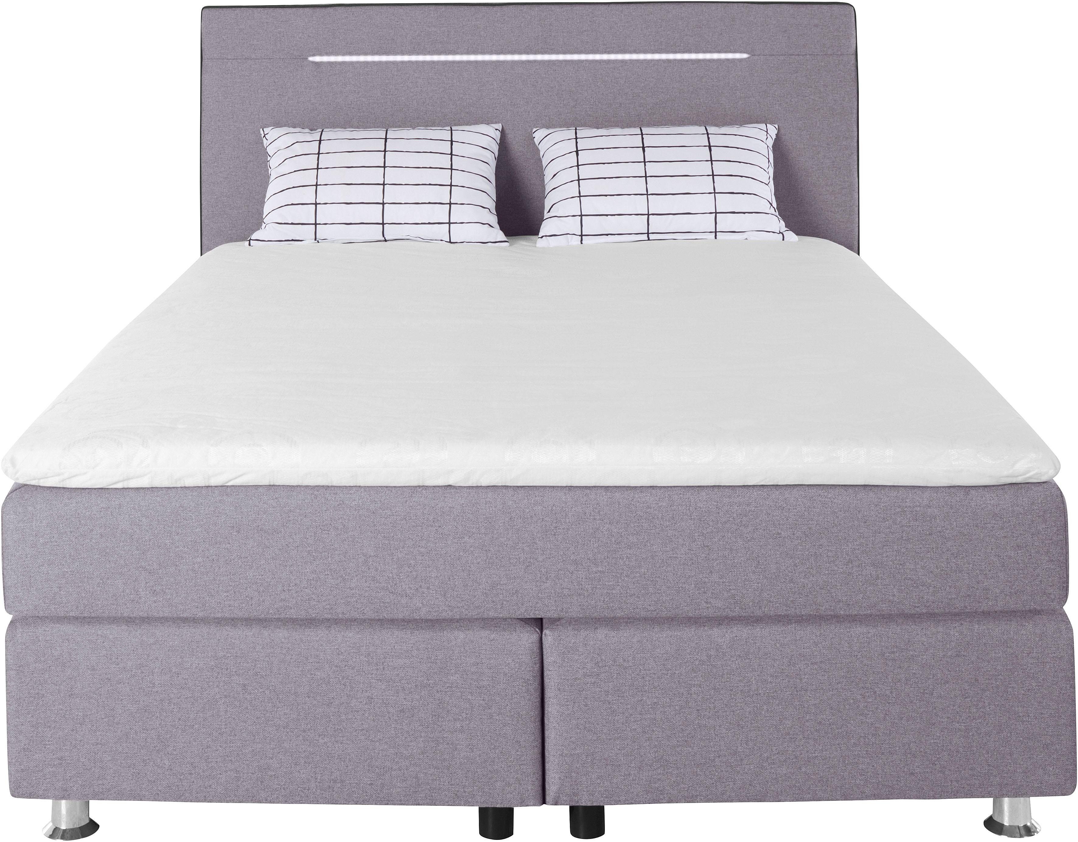 COLLECTION AB Boxspring London, inclusief topper en kussens, met LED-verlichting Boxspringbed verkrijgbaar in 90cmx200cm, 140cmx200cm & 180cmx200cm