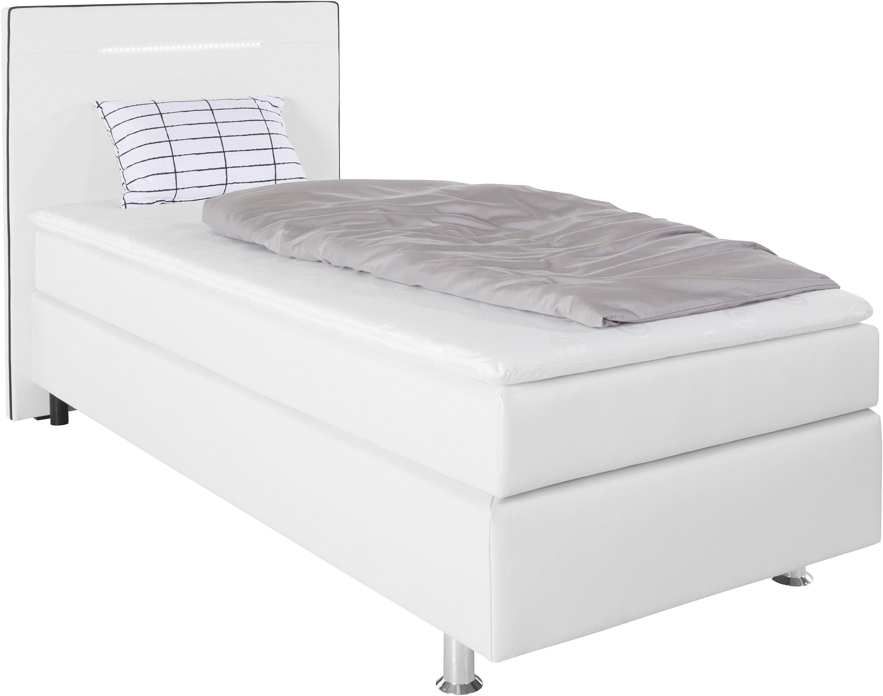 COLLECTION AB Boxspring London, inclusief topper en kussens, met LED-verlichting Boxspringbed verkrijgbaar in 90cmx200cm, 140cmx200cm & 180cmx200cm