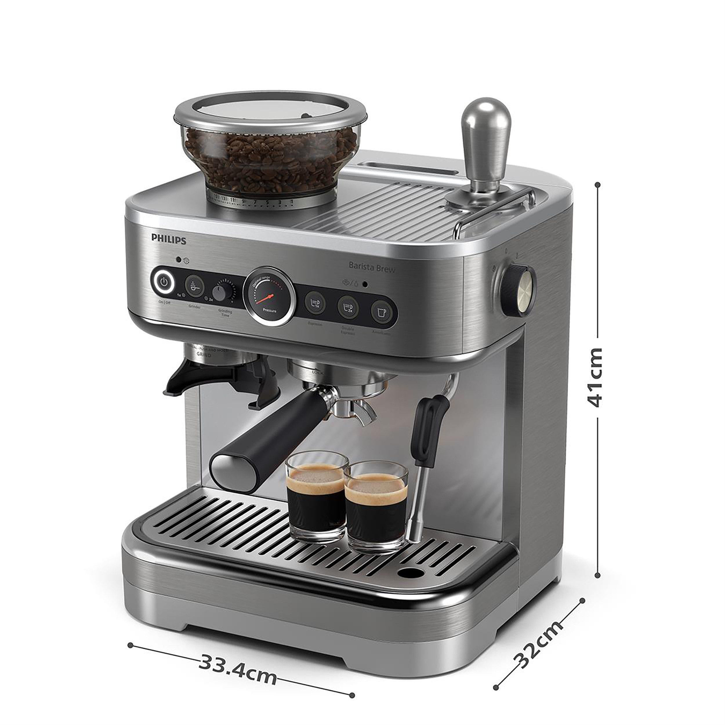 Philips Espressomachine PSA3218/01 Barista Brew, halbautomatisch, mit 250-g-Bohnenbehälter