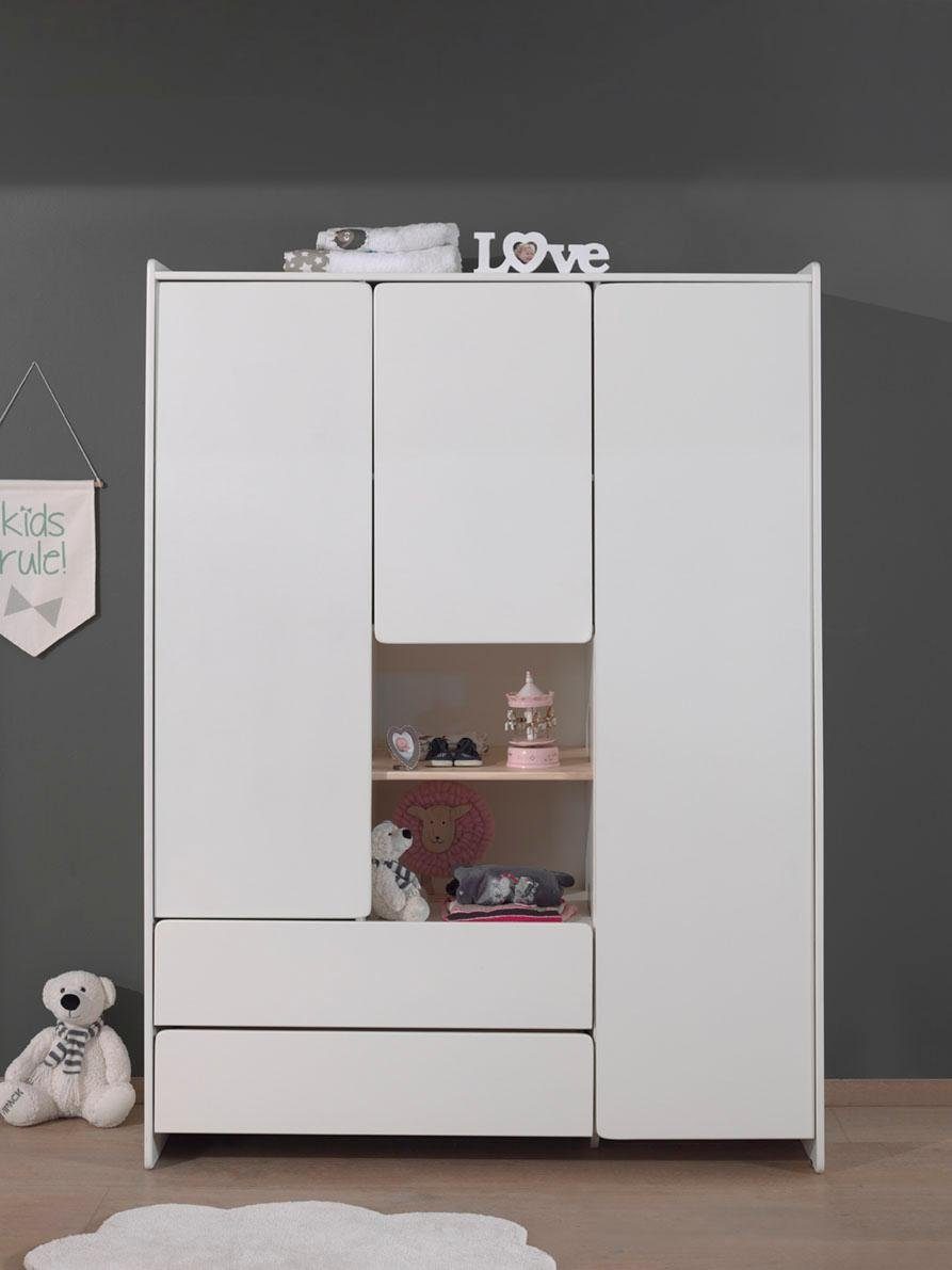 Vipack Kledingkast Kiddy MDF-oppervlak kledingkasten maat 133 cm wit
