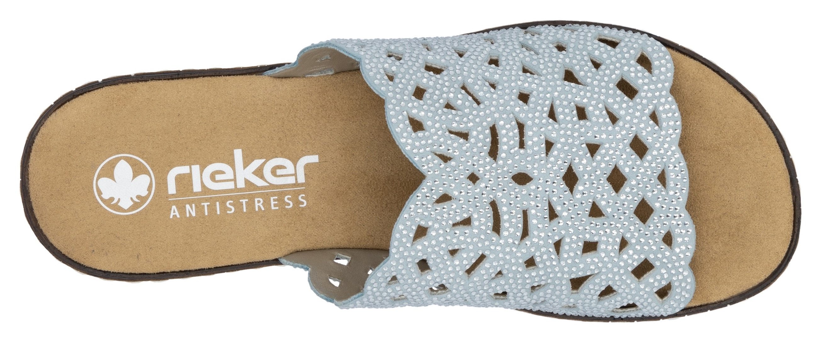 Rieker Slippers Zomerschoen, slippers, huisschoen, sleehak met perforatie