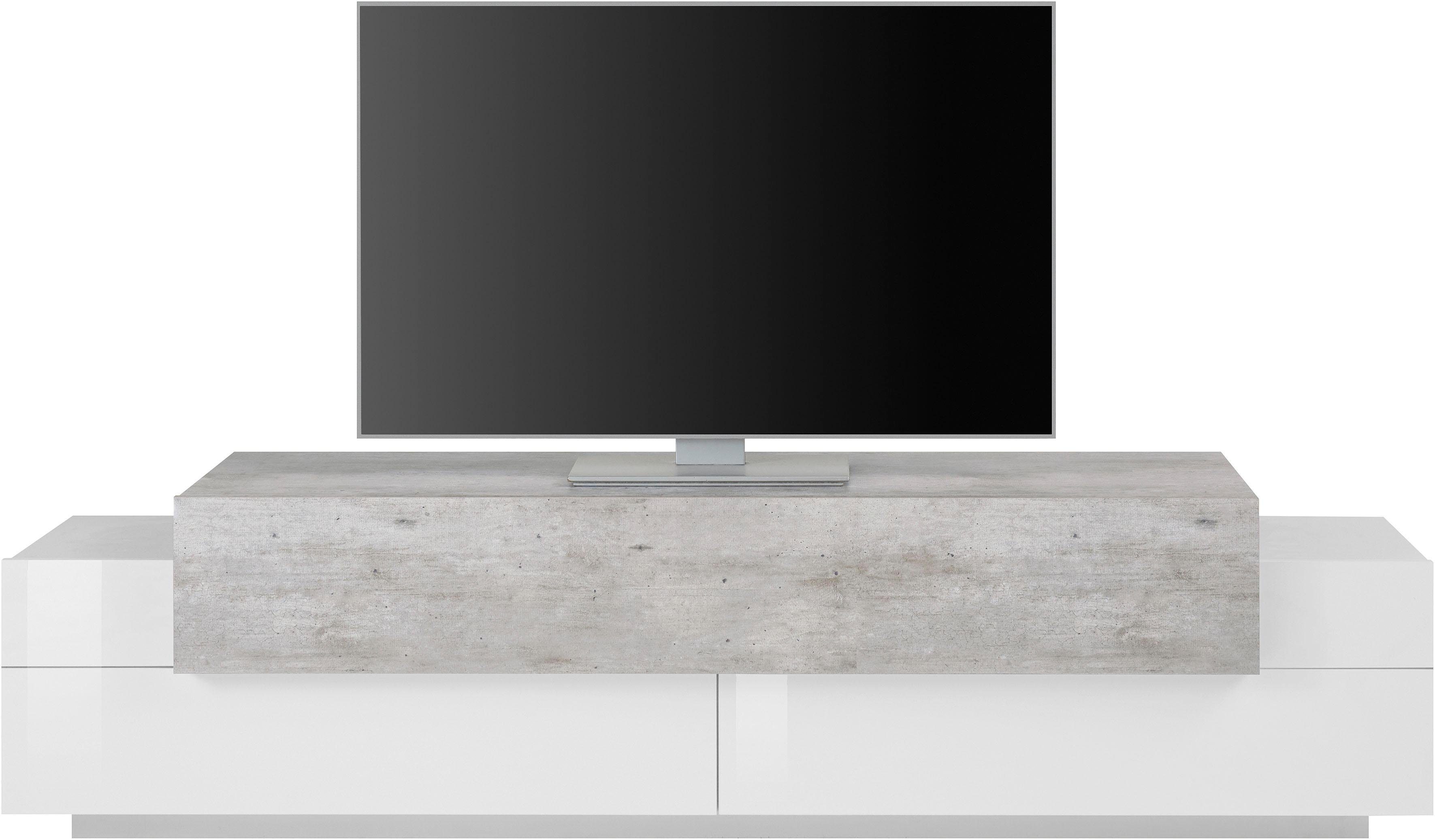 INOSIGN Tv-meubel Coro, lowboard, TV-commode, TV-meubelen, TV-bank met 3 kleppen waarvan 2 met push-to-open functie, breedte 200 cm