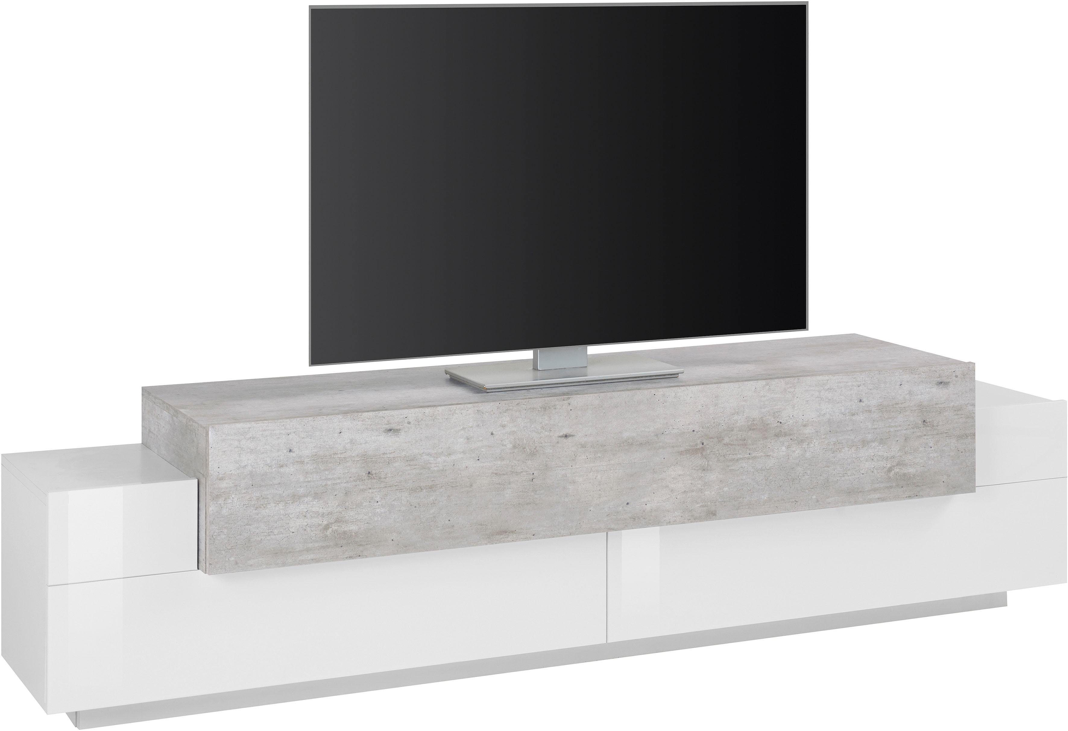 INOSIGN Tv-meubel Coro, lowboard, TV-commode, TV-meubelen, TV-bank met 3 kleppen waarvan 2 met push-to-open functie, breedte 200 cm