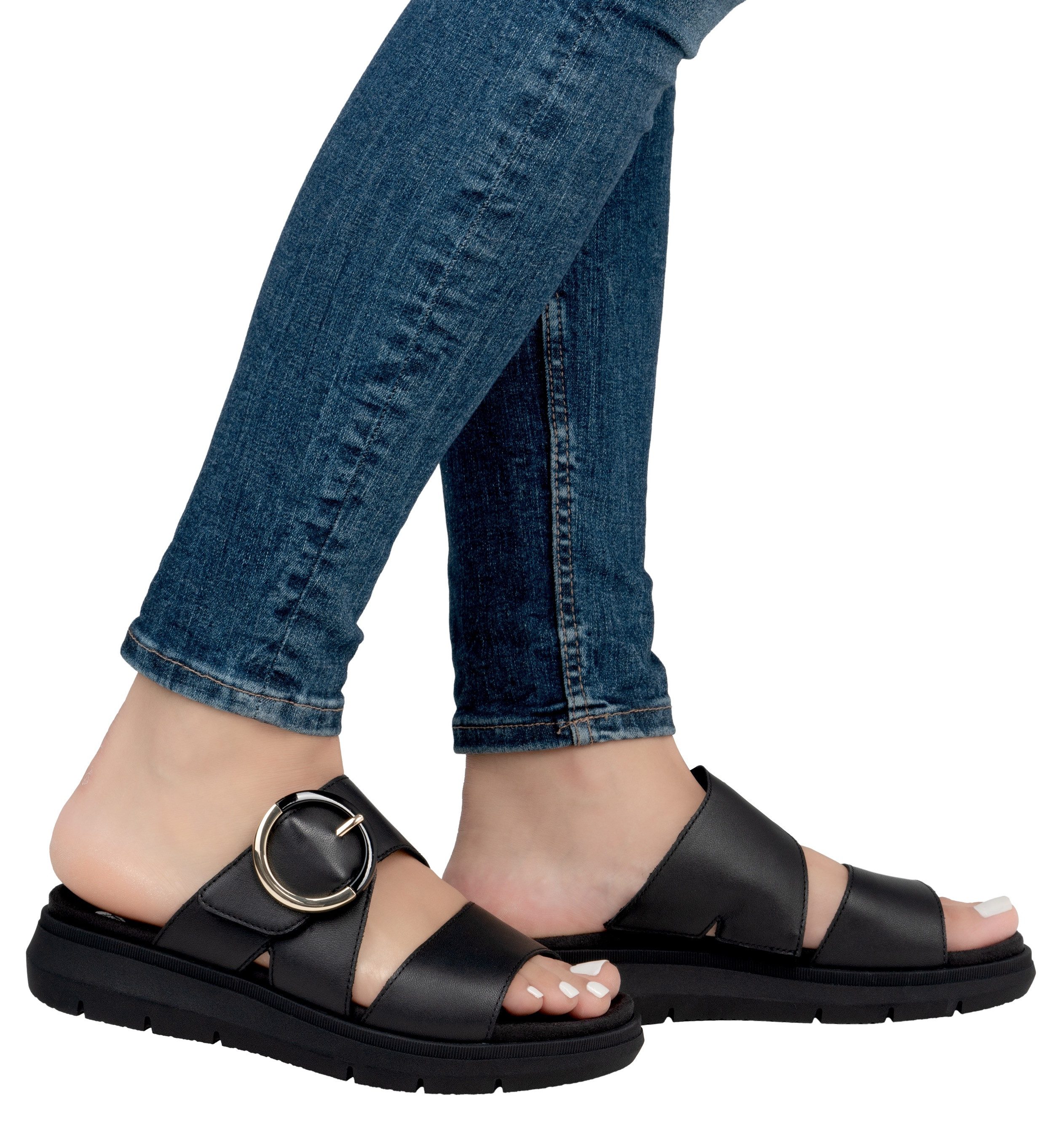 Remonte Slippers , wig hak, zomerschoen, gemaksschoen met klittenband