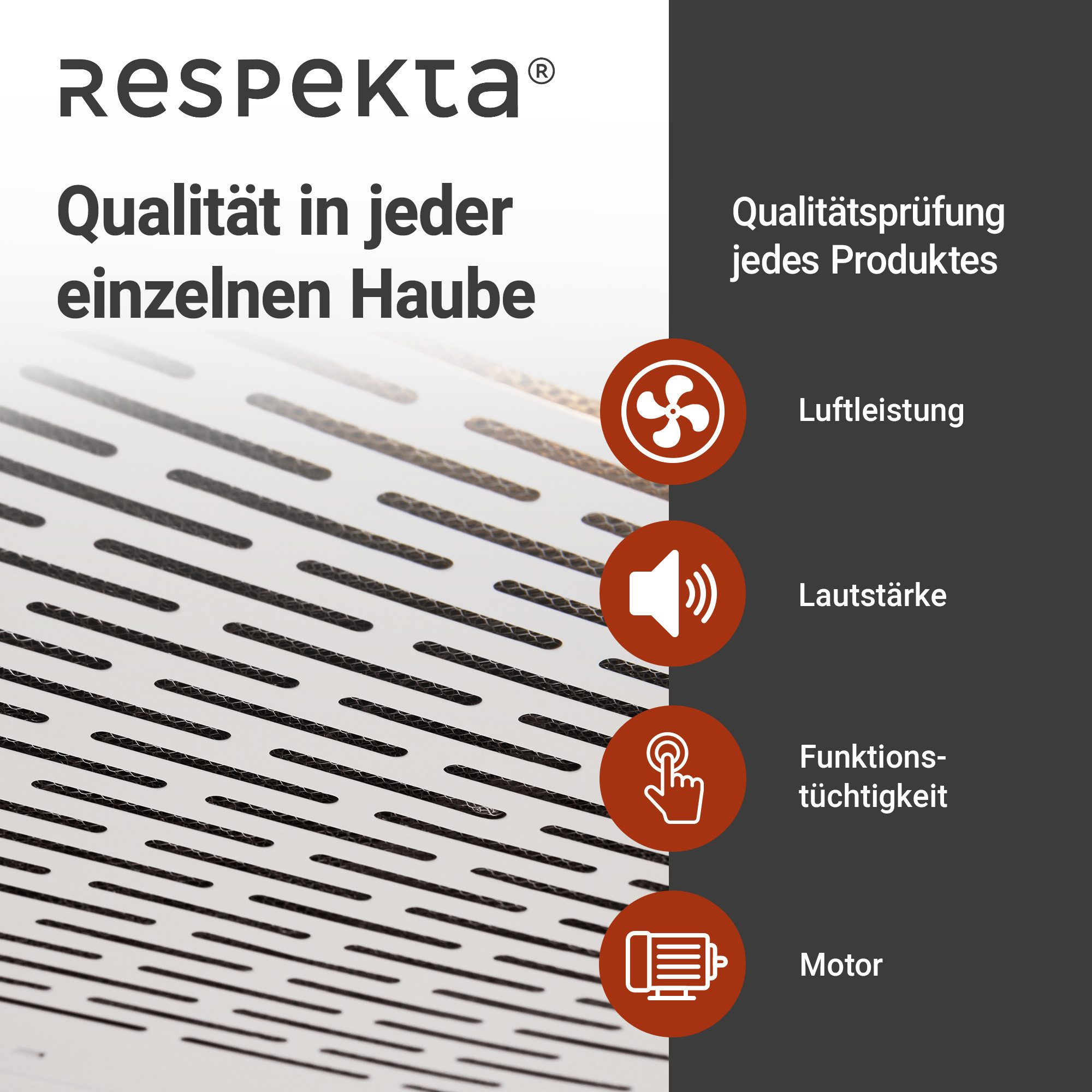 RESPEKTA Onderbouwkap DH 620 60 cm, 3 vermogensniveaus, led-verlichting, geschikt voor afzuiging en recirculatie