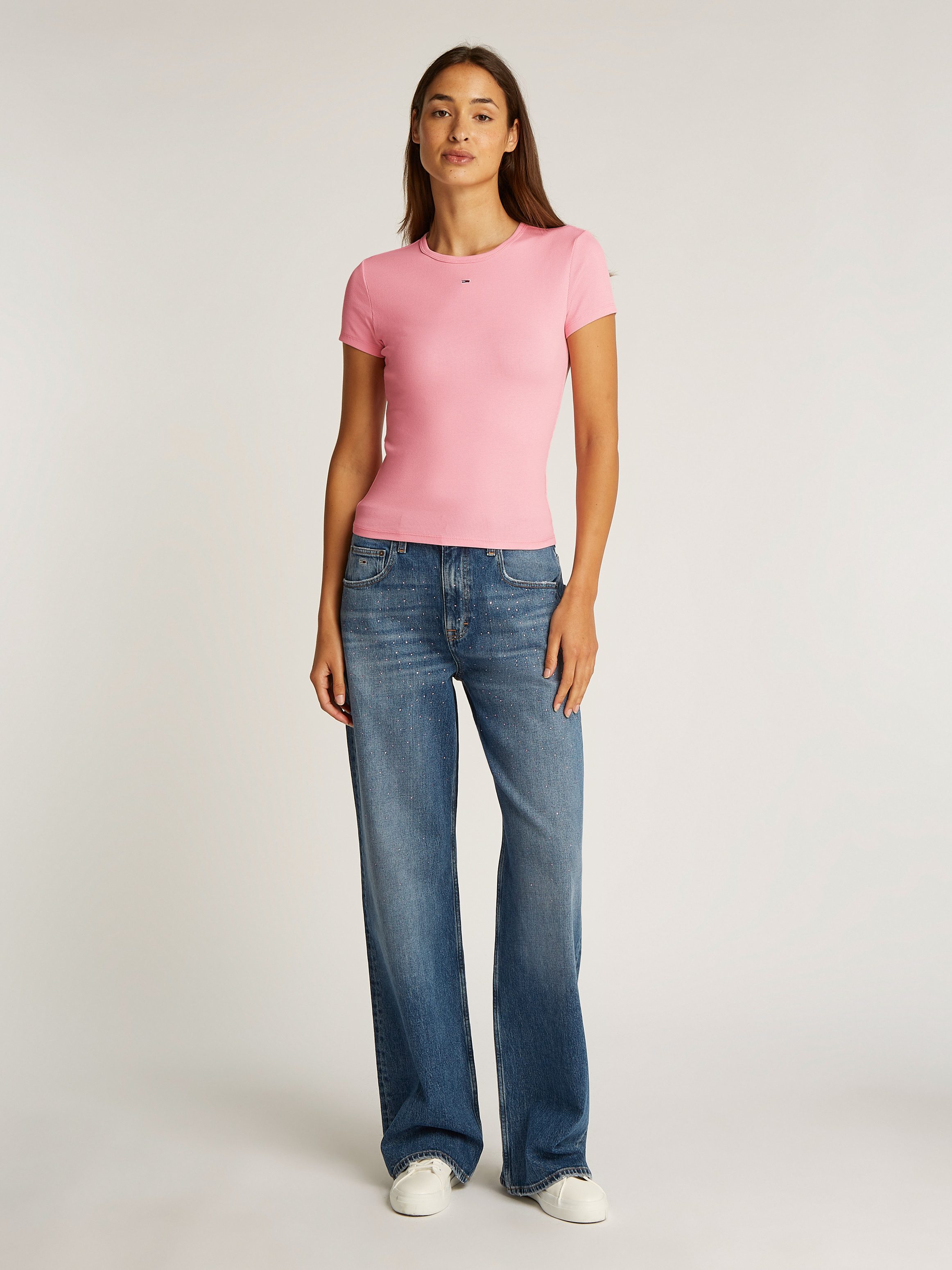 TOMMY JEANS T-shirt TJW SLIM ESSENTIAL RIB SS