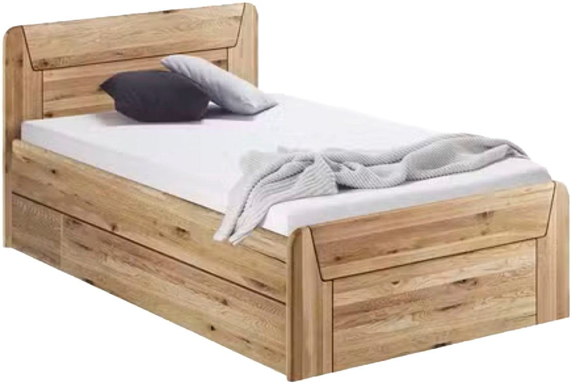 Home affaire Massief houten ledikant Vouillé uitgerust met een bedlade keuze uit kernbeuken of wilde eik verkrijgbaar