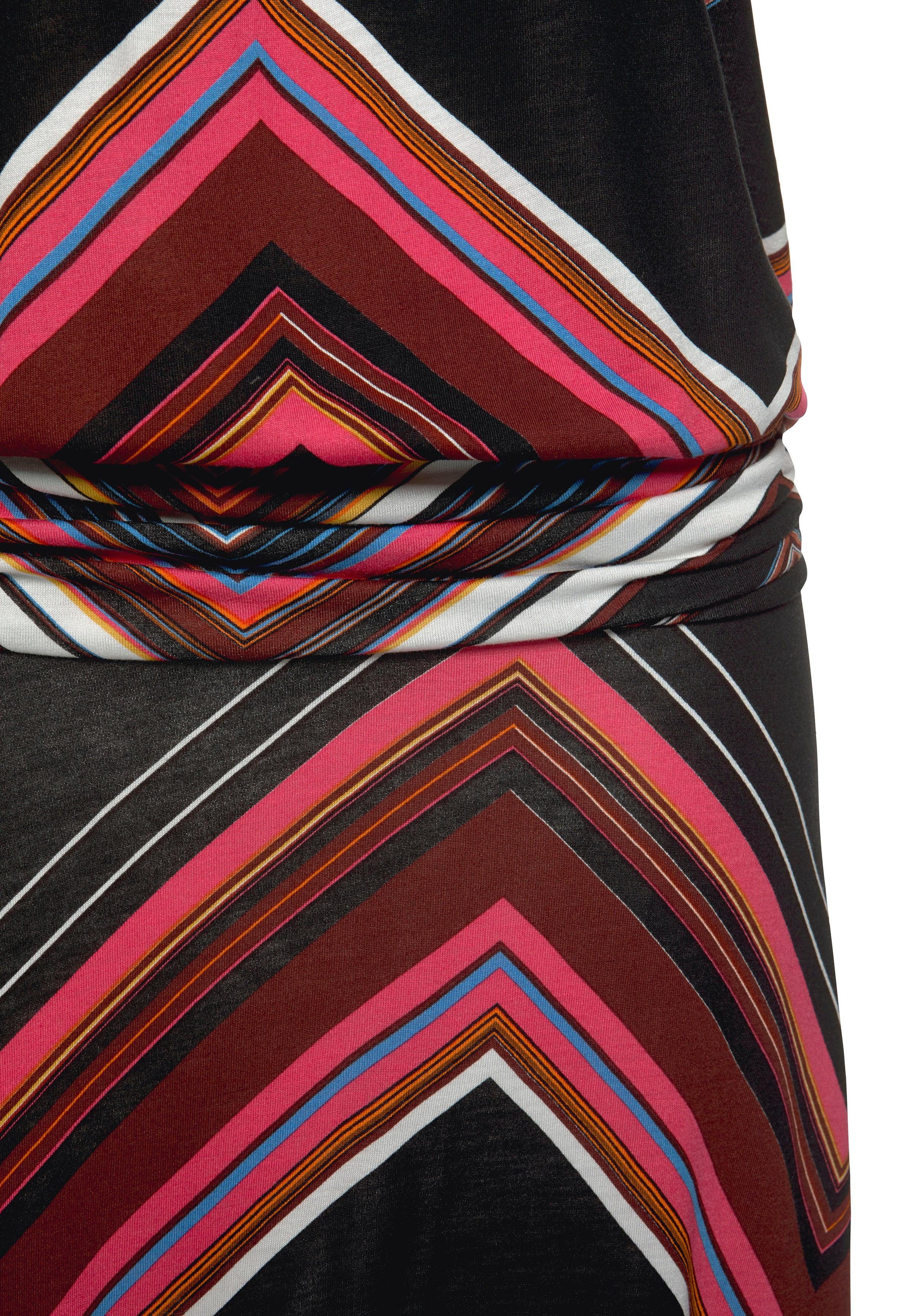 Lascana Strandjurk met zig-zag-patroon en verstelbare bandjes, zomerjurk