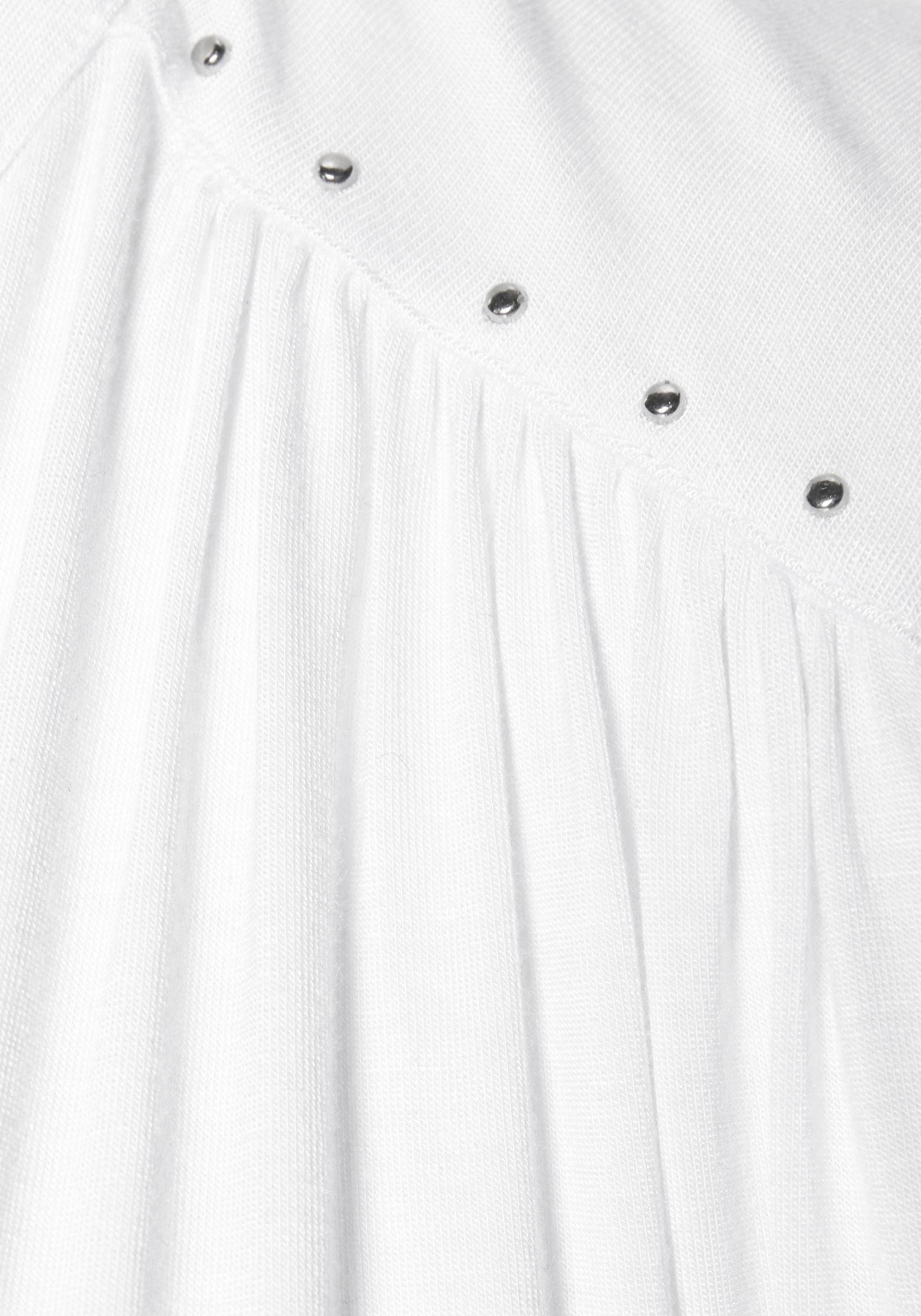 Lascana Tanktop met zilverkleurige studs-details, losse blousetop