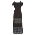 lascana maxi-jurk met kanten inzetten in de rok zwart