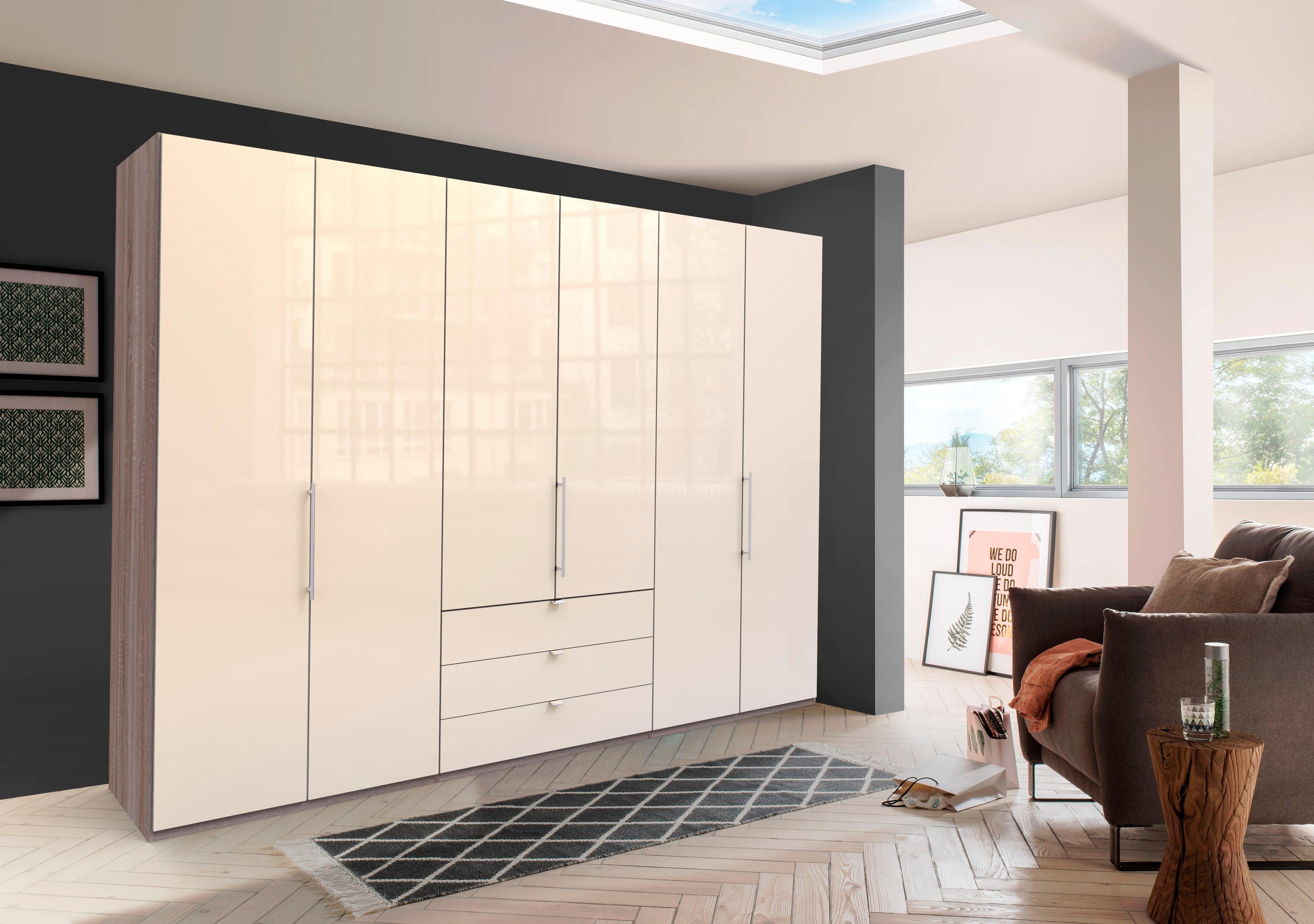 WIEMANN Kledingkast Loft Glazen front kledingkasten maat 300 cm x 216 cm beige