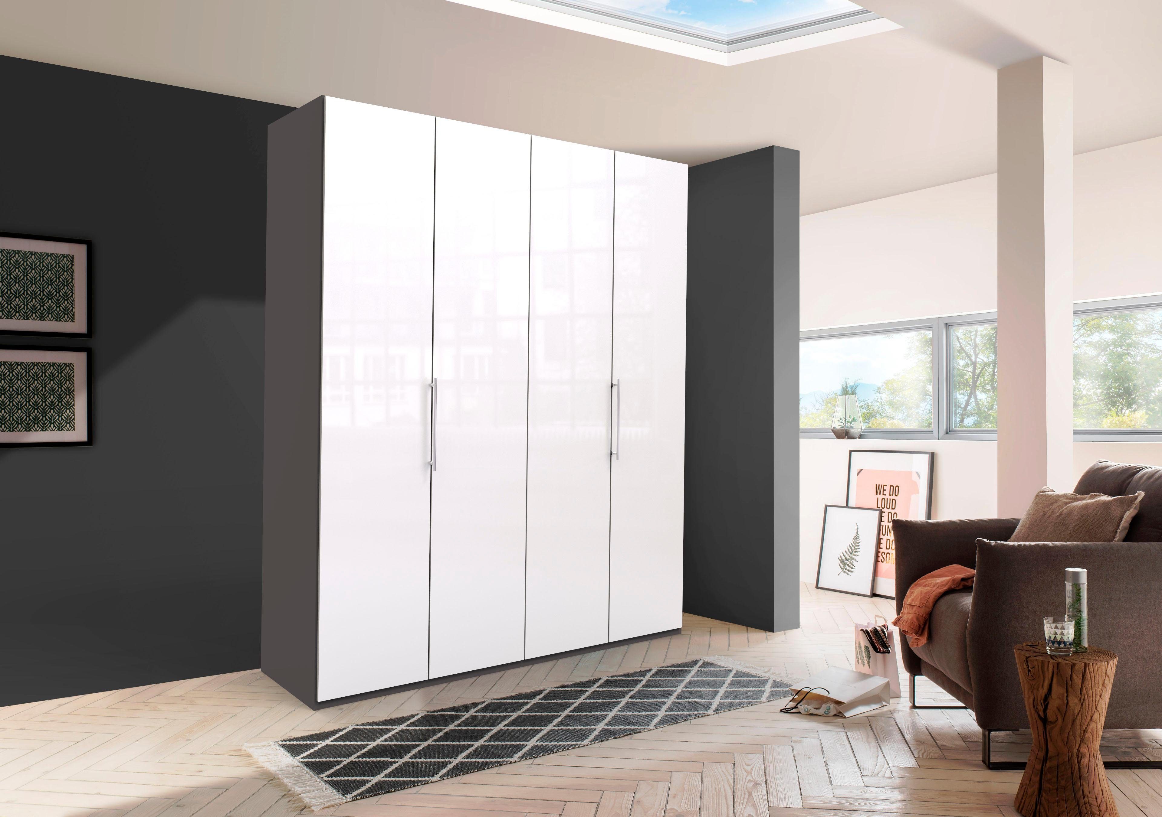 WIEMANN Vouwdeurkast Loft Glazen front garderobekasten maat 200 cm x 236 cm x 58 cm bruin
