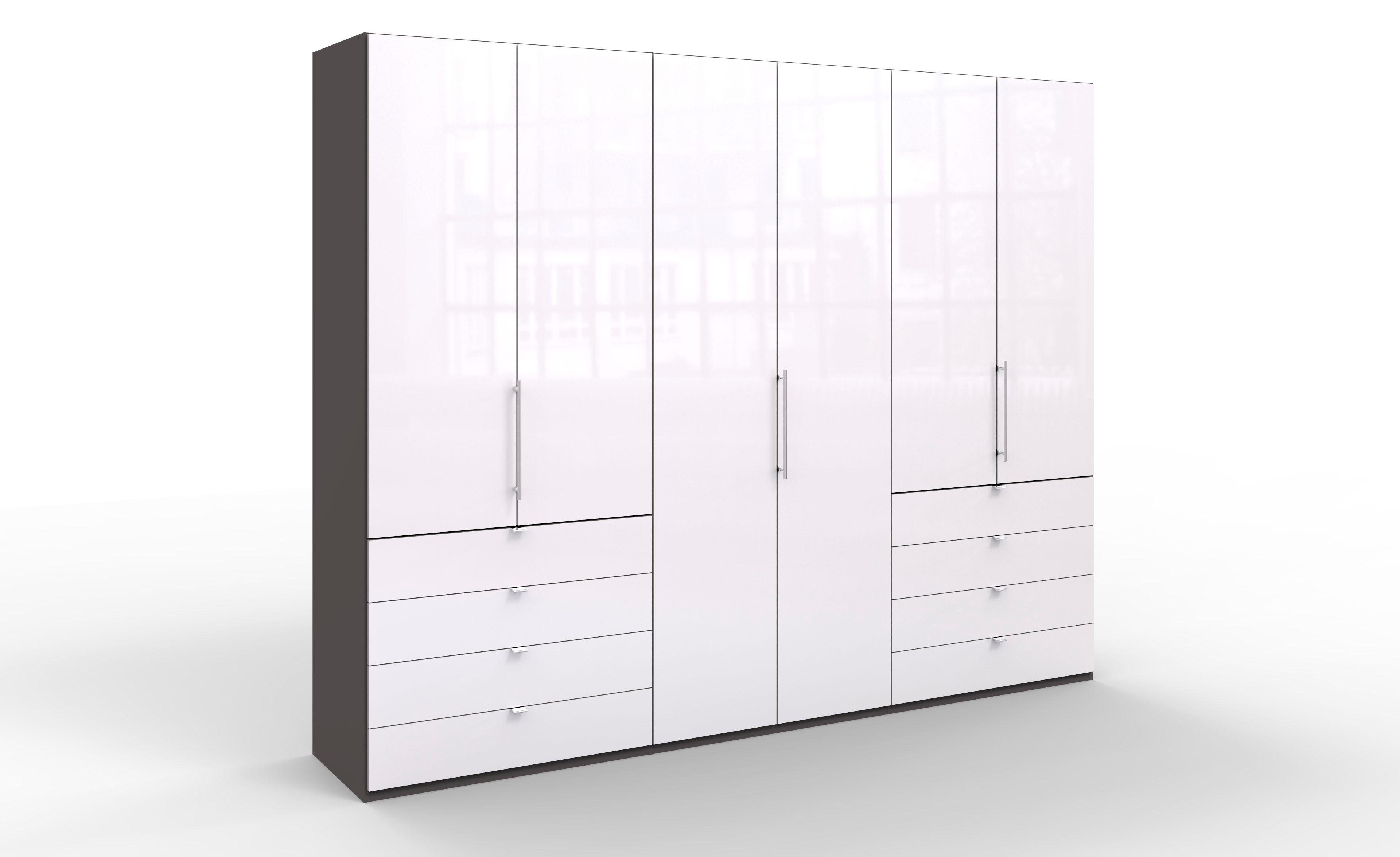 WIEMANN Vouwdeurkast Loft, hoogwaardige glazen voorkant, metalen handgrepen, veel opbergruimte