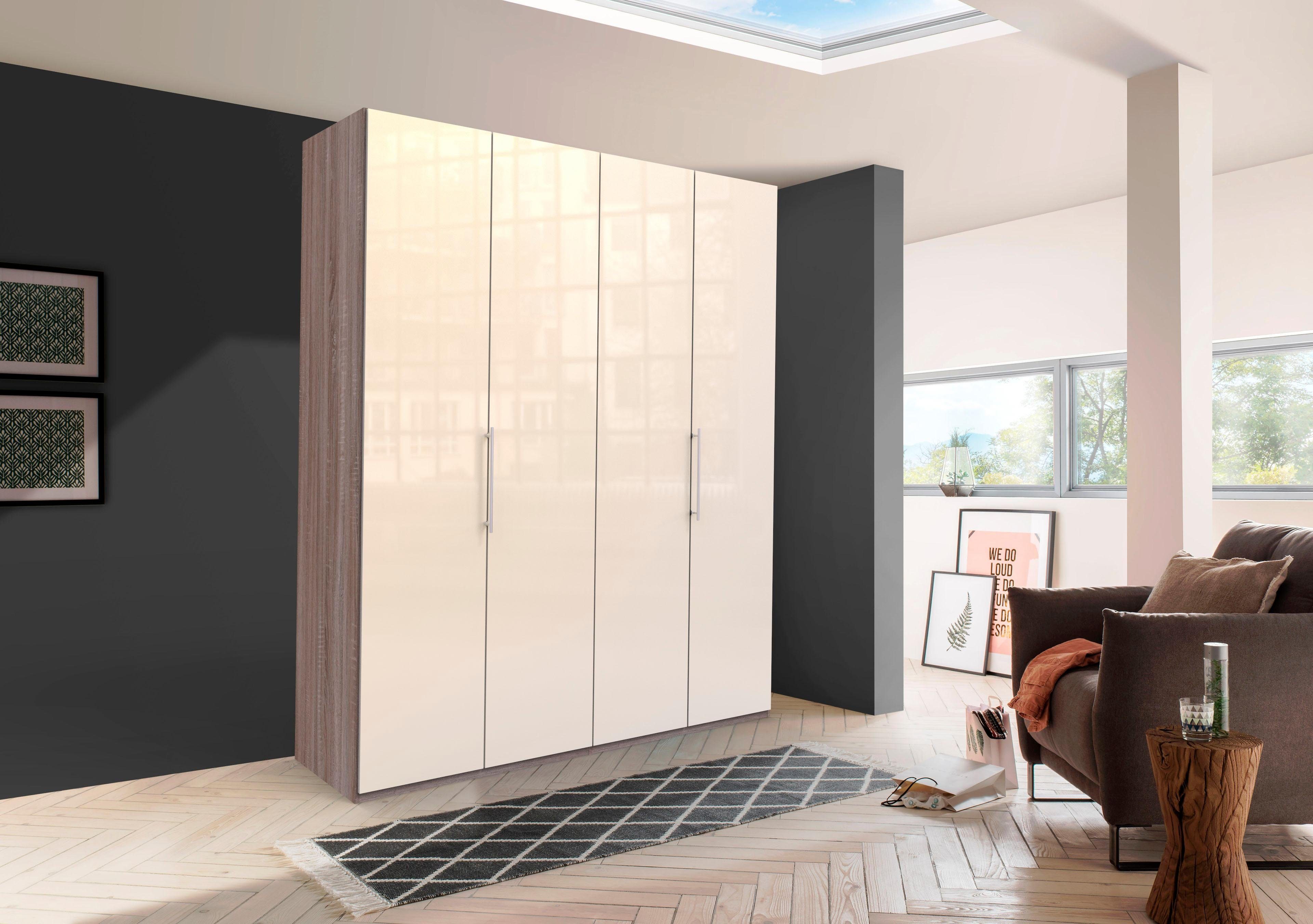 WIEMANN Vouwdeurkast Loft Glazen front garderobekasten maat 200 cm x 216 cm x 58 cm beige