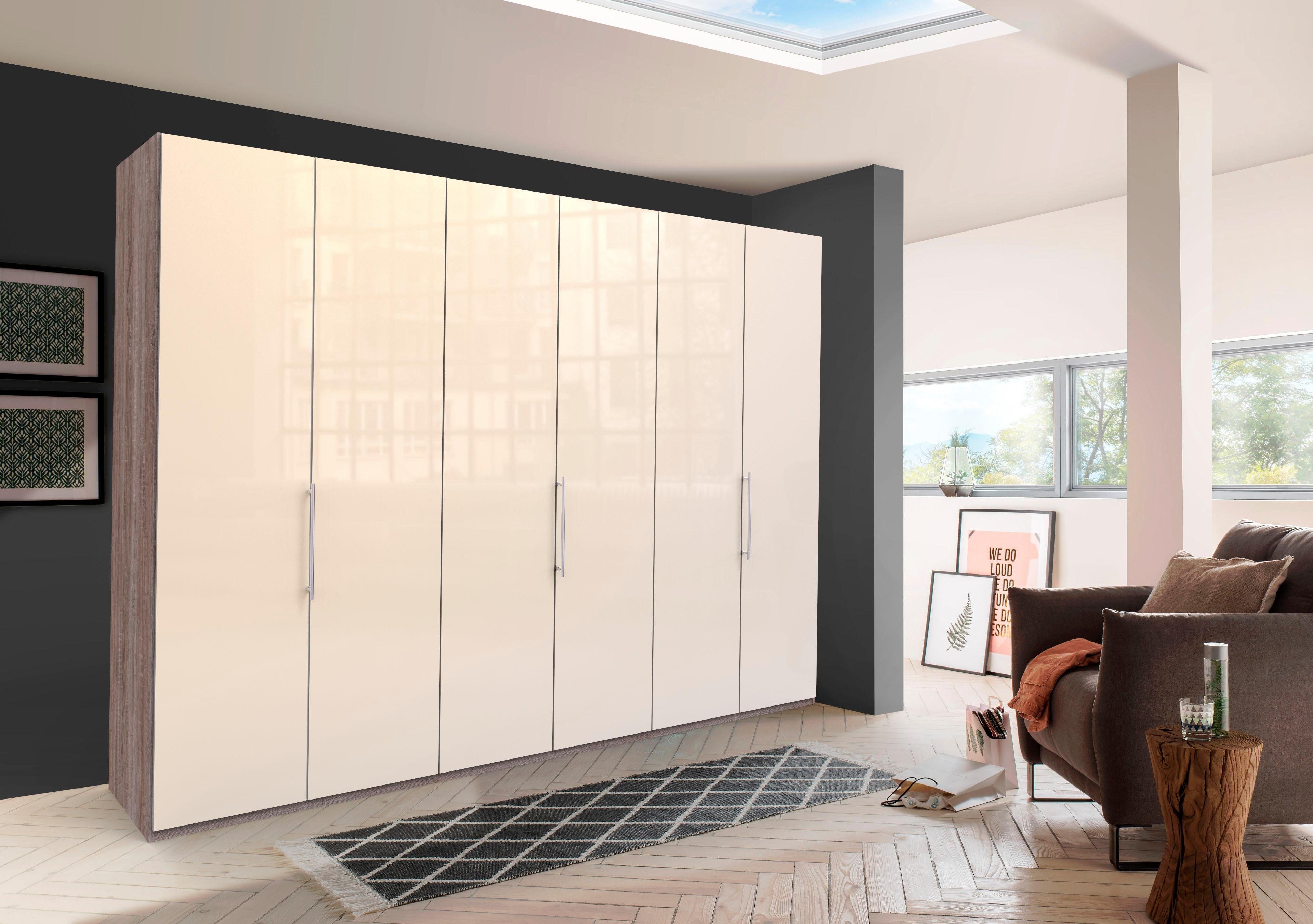 WIEMANN Vouwdeurkast Loft Glazen front garderobekasten maat 300 cm x 216 cm x 58 cm beige