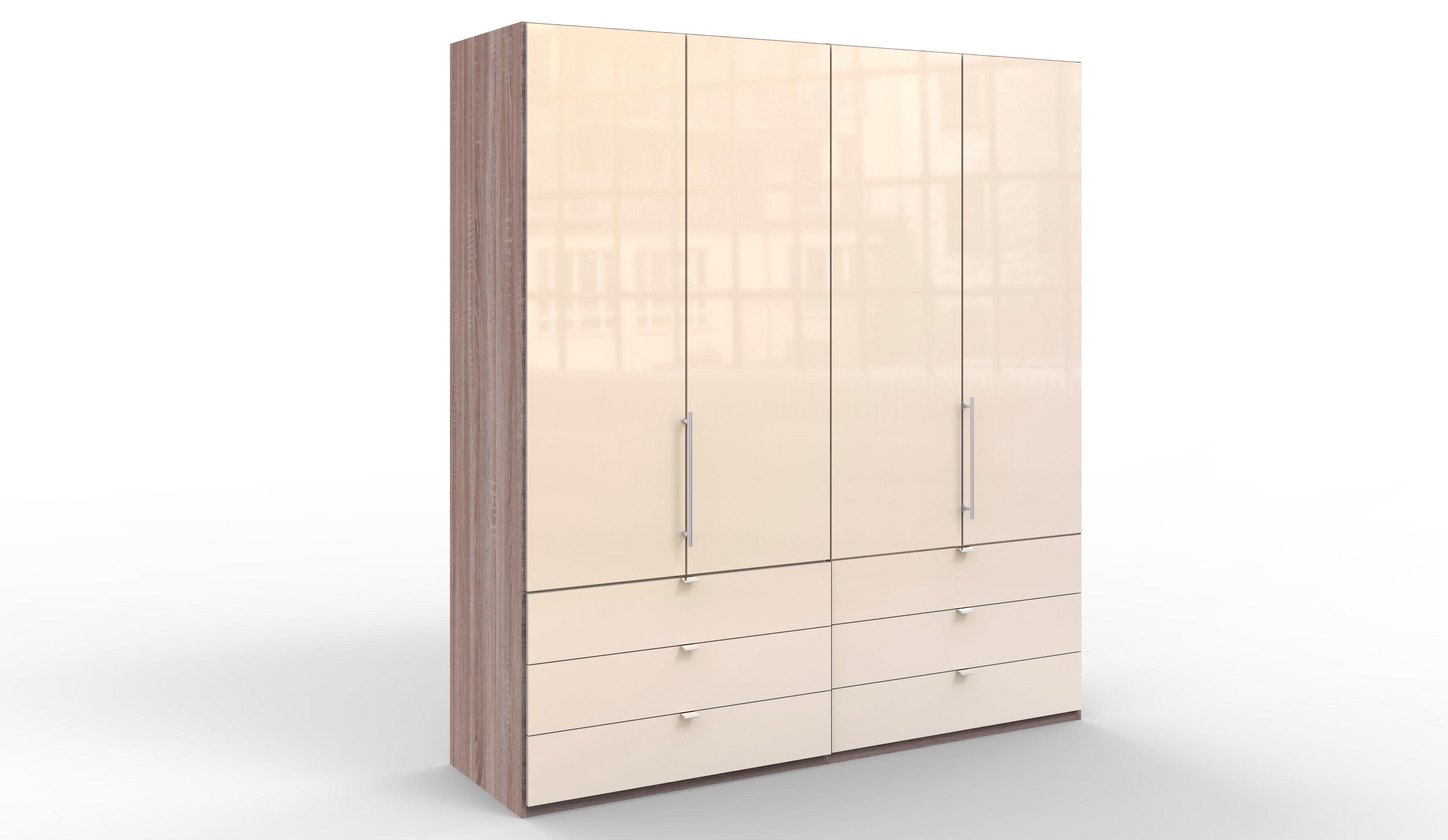 WIEMANN Vouwdeurkast Loft, Kledingkast, Kast, Linnenkast, met glazen front robuuste glazen fronten, nauwelijks hoorbare deuren, met panorama-opening