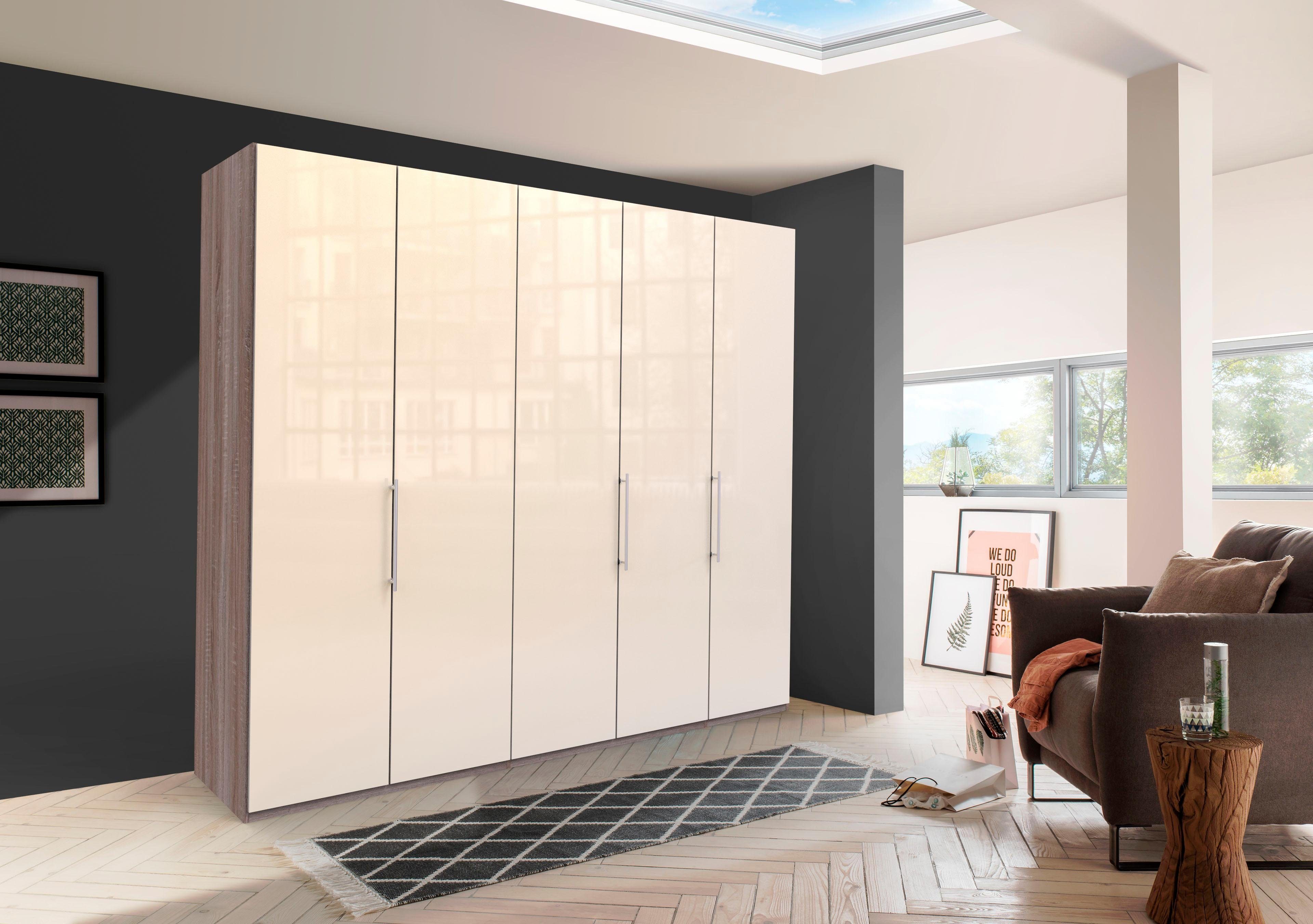 WIEMANN Vouwdeurkast Loft Glazen front garderobekasten maat 250 cm x 236 cm x 58 cm beige