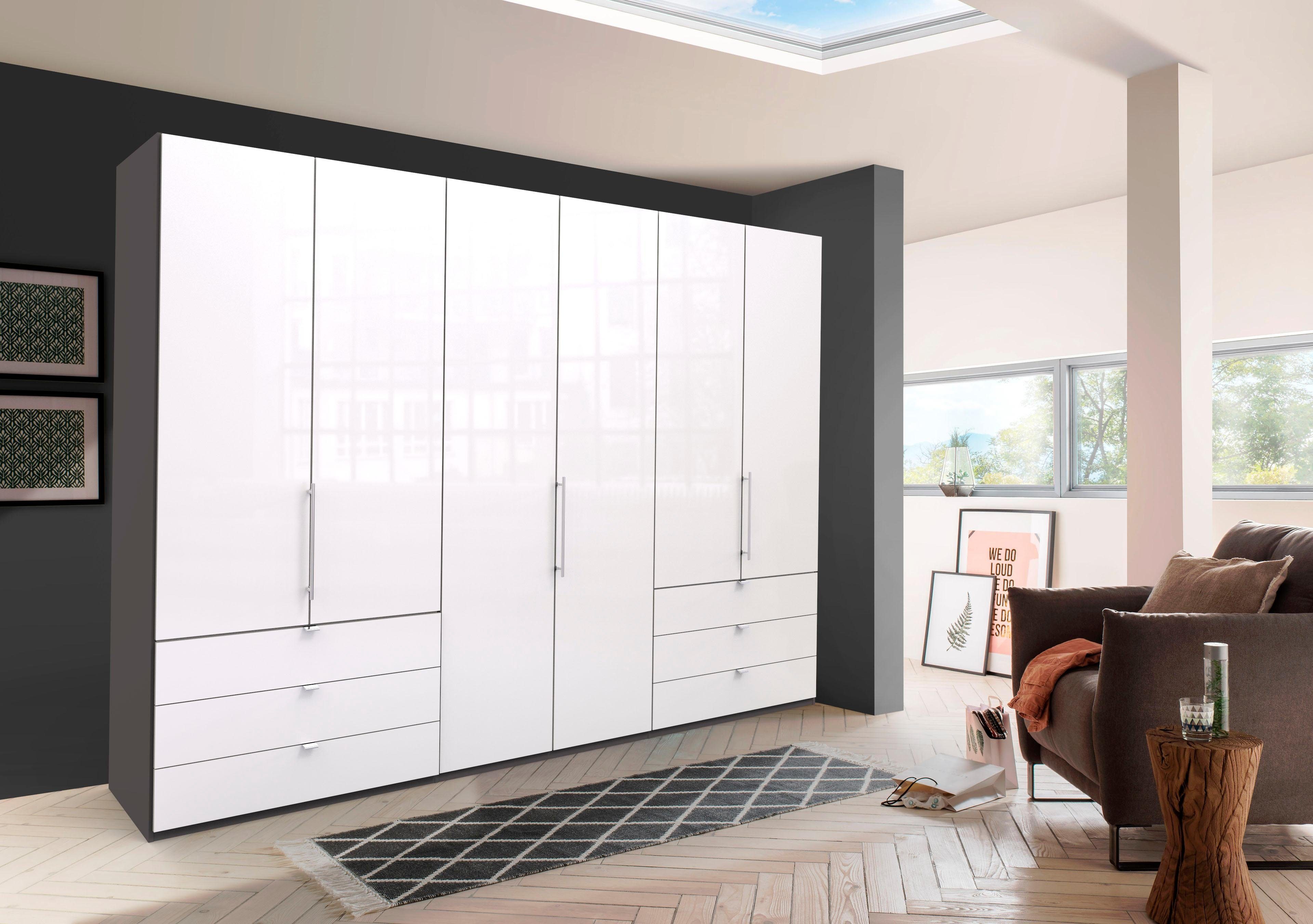 WIEMANN Vouwdeurkast Loft, in stijlvolle uitstraling, gemaakt in Duitsland robuuste glazen fronten, nauwelijks hoorbare deuren, met panorama-opening