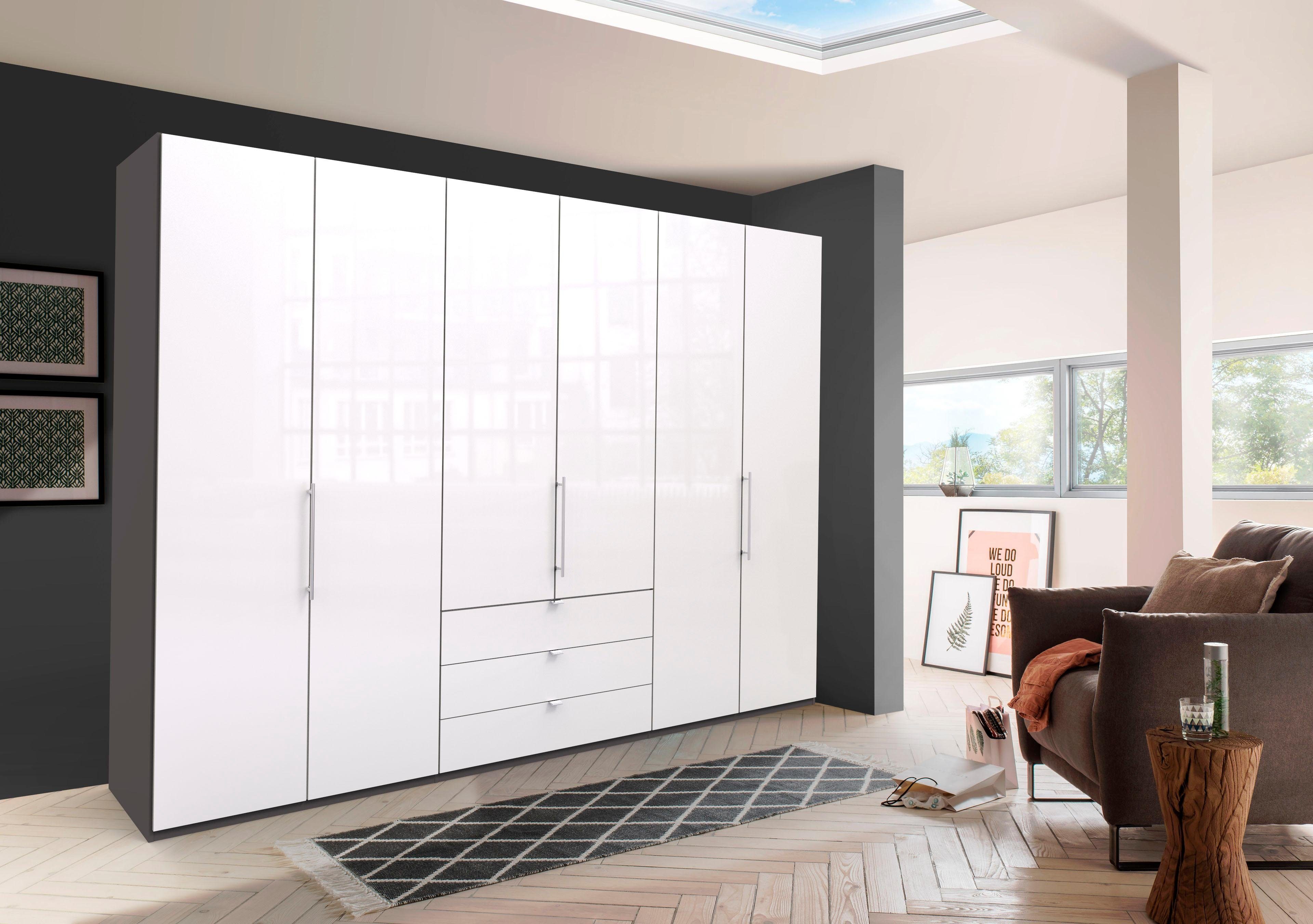 WIEMANN Kledingkast Loft Glazen front kledingkasten maat 300 cm x 216 cm bruin