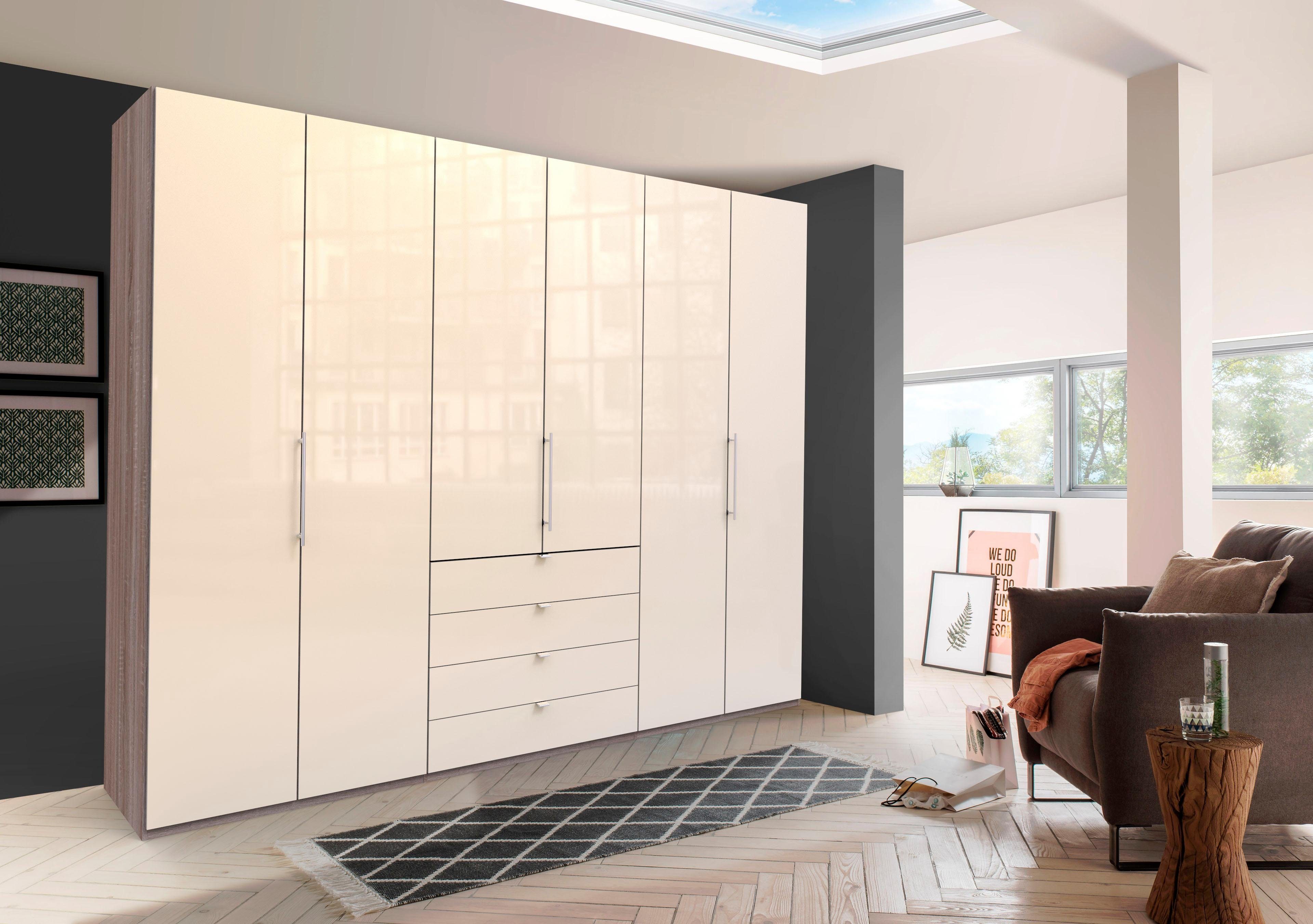 WIEMANN Kledingkast Loft Glazen front kledingkasten maat 300 cm x 236 cm x 58 cm beige