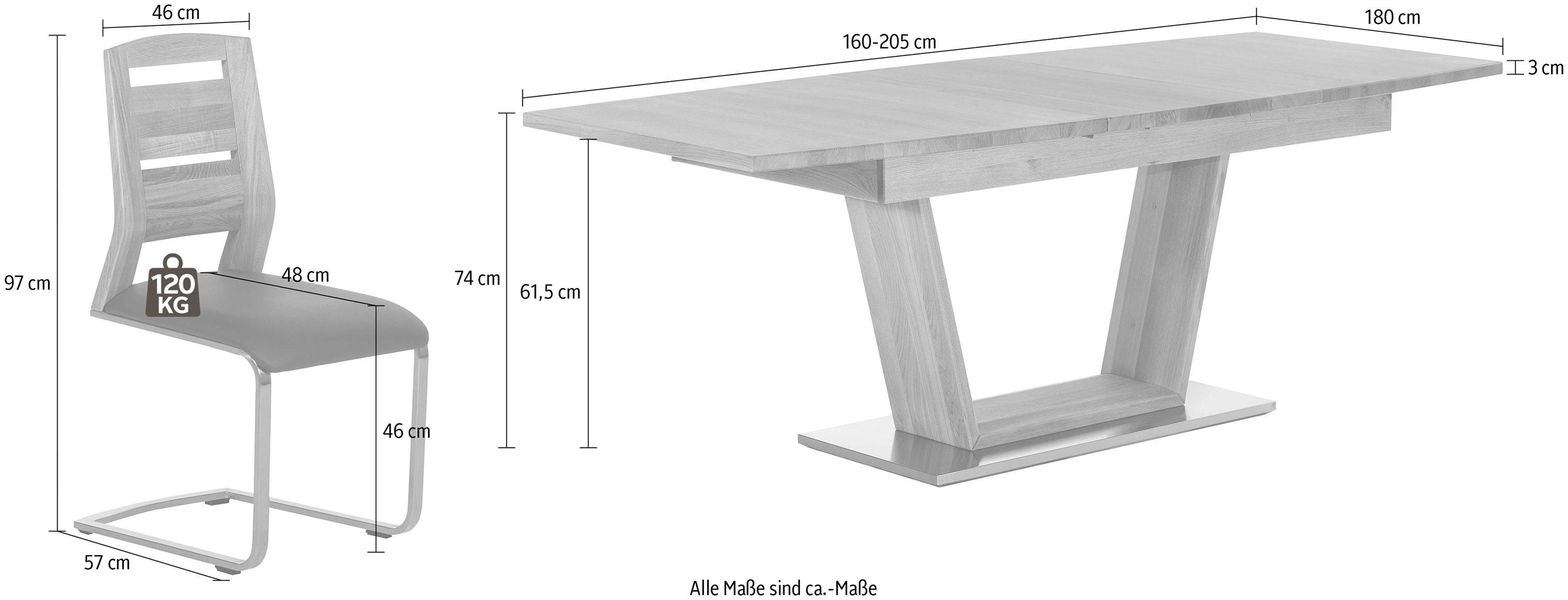 Places of Style Eethoek Pinot & Pisa bestaand uit de tafel pinot en de stoelen pisa (5 of 7-delig)