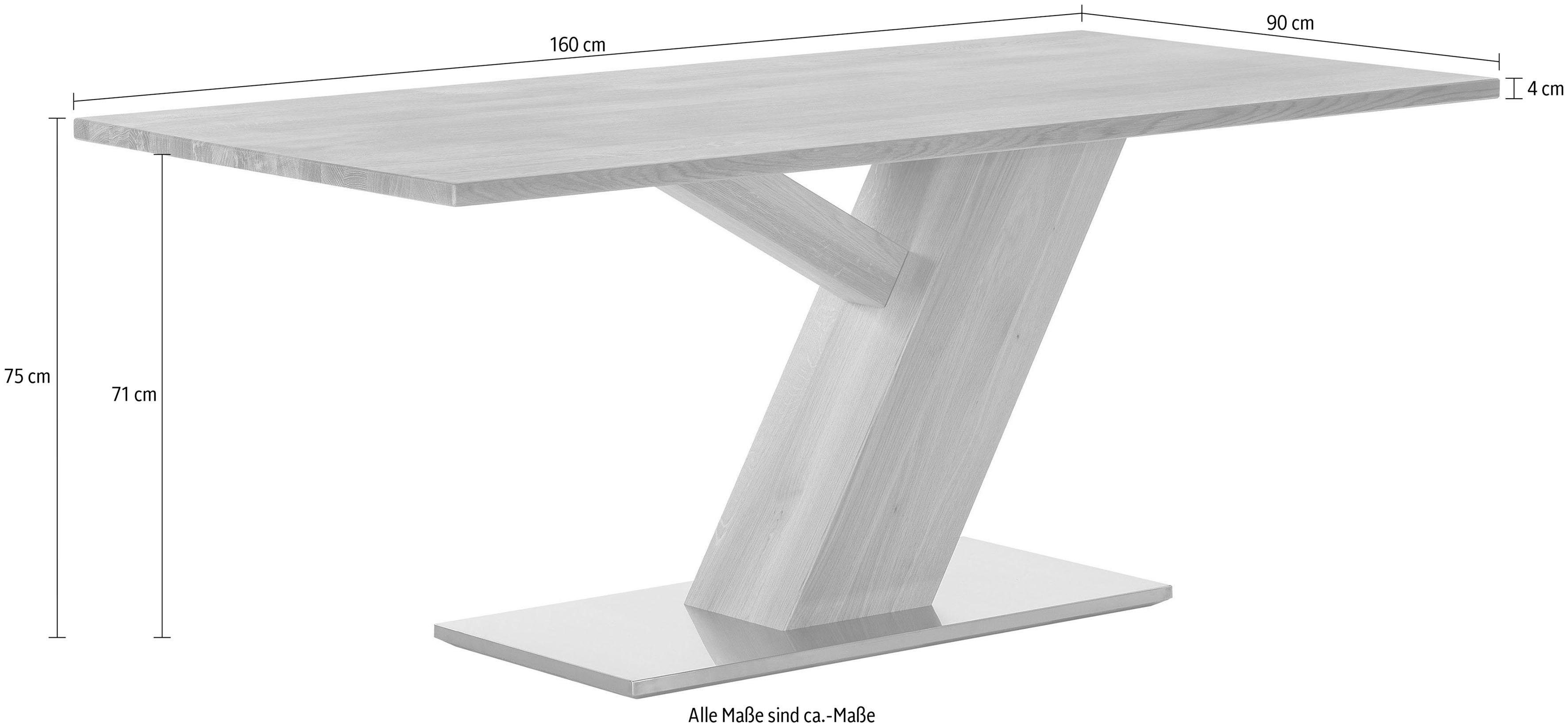 Places of Style Eettafel Ranger van massief wildeiken en edelstaal