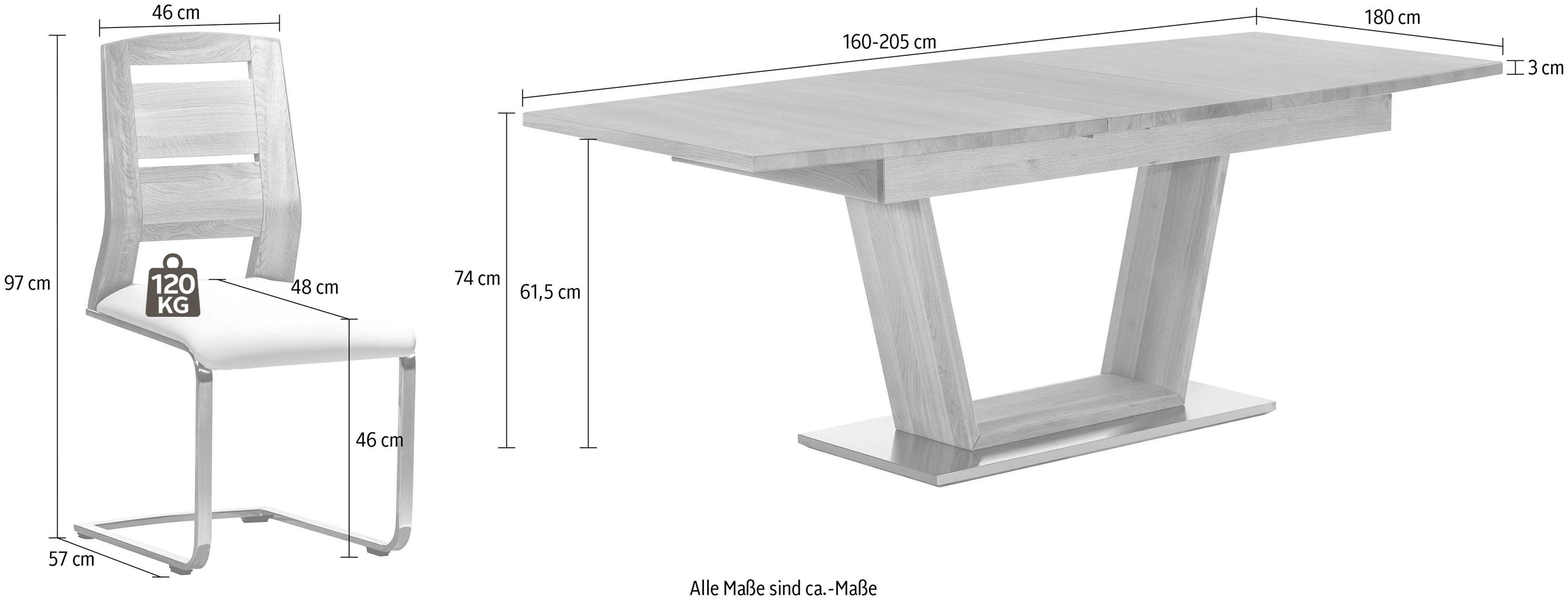 Places of Style Eethoek Pinot & Pisa bestaand uit de tafel pinot en de stoelen pisa (5 of 7-delig)