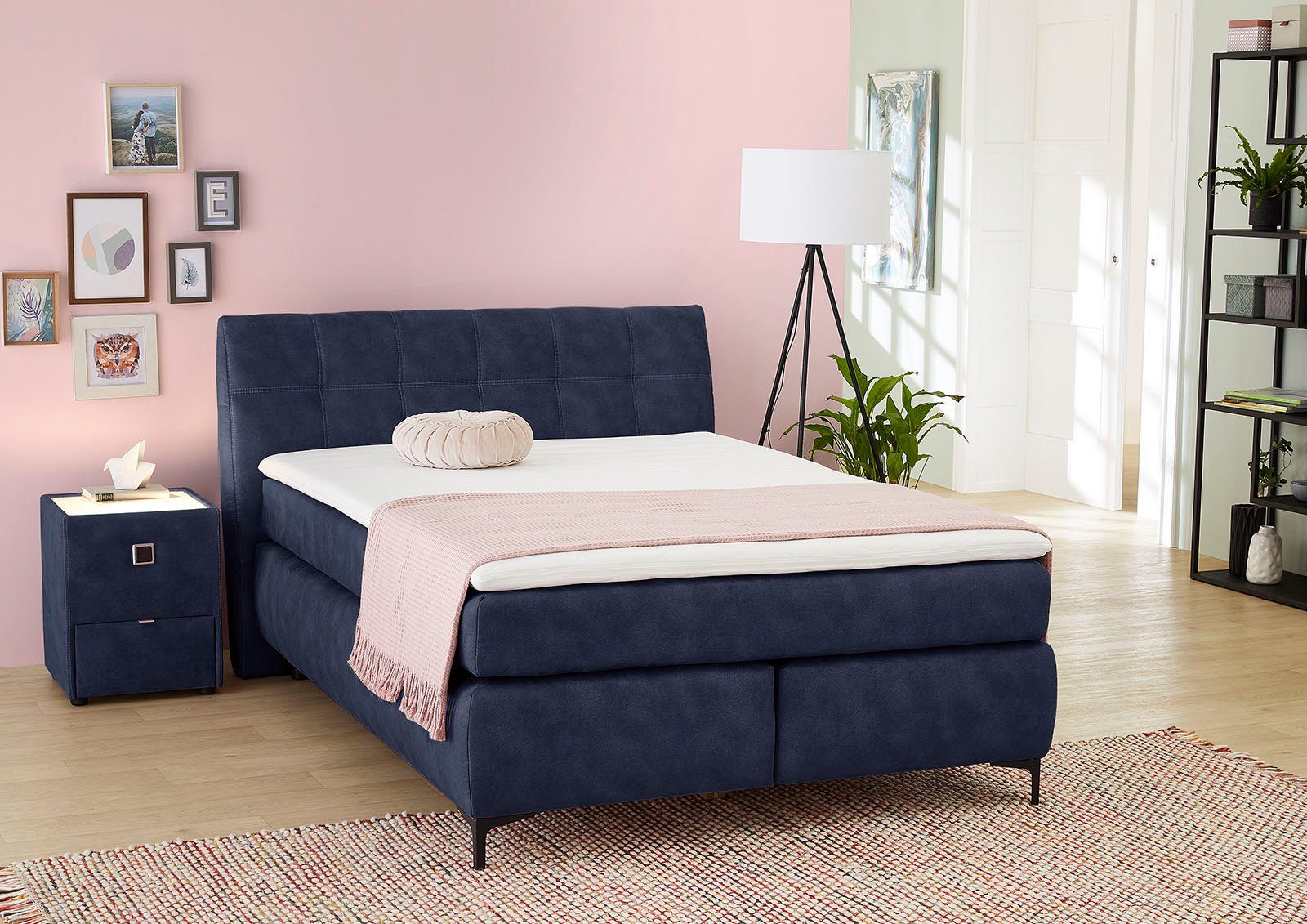 Jockenhöfer Gruppe Boxspring Gitta met topmatras boxsprings blauw