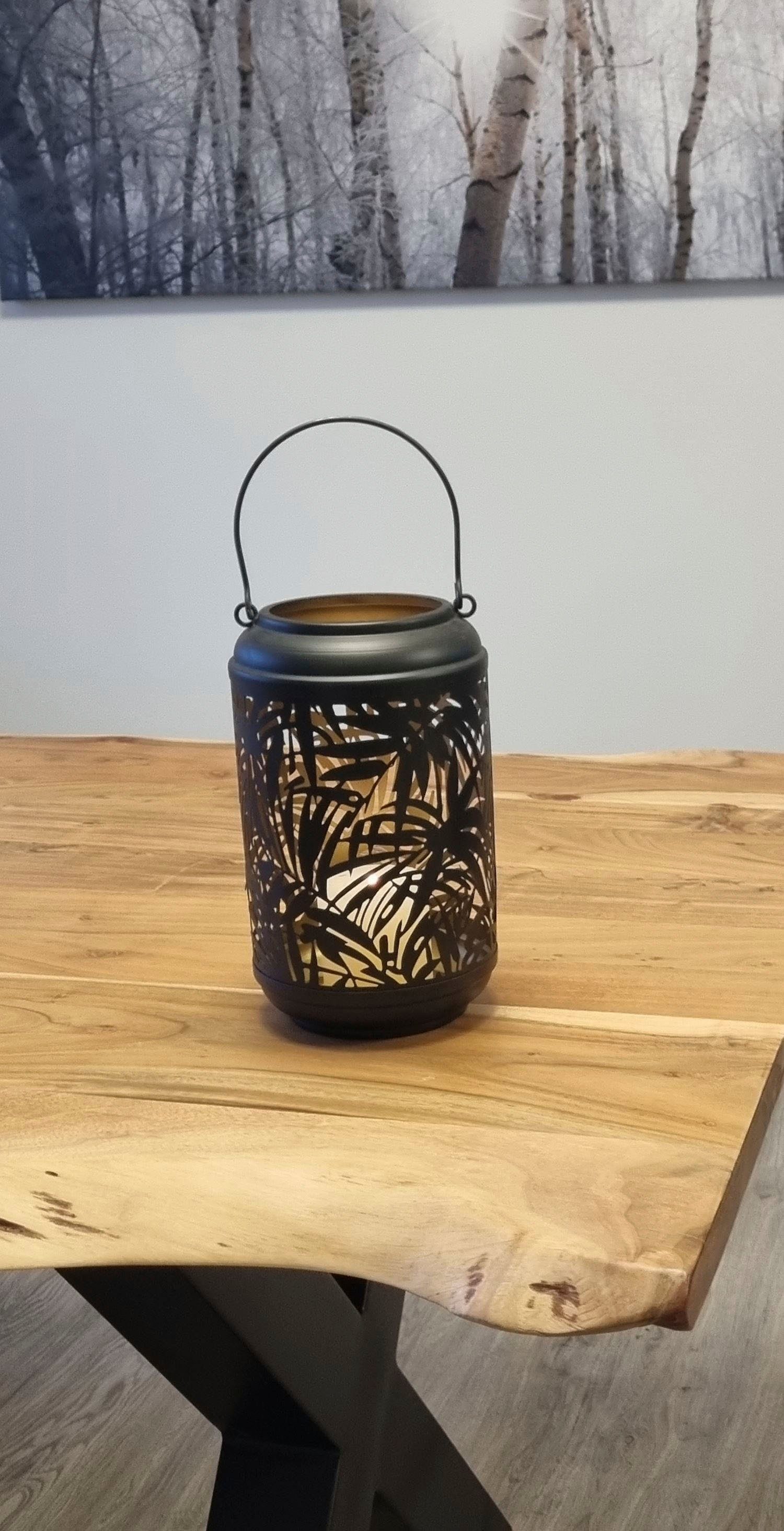 Ambiente Haus Lantaarn met kaars Metalen lantaarn met palmdesign - (H) 36 cm (1 stuk)