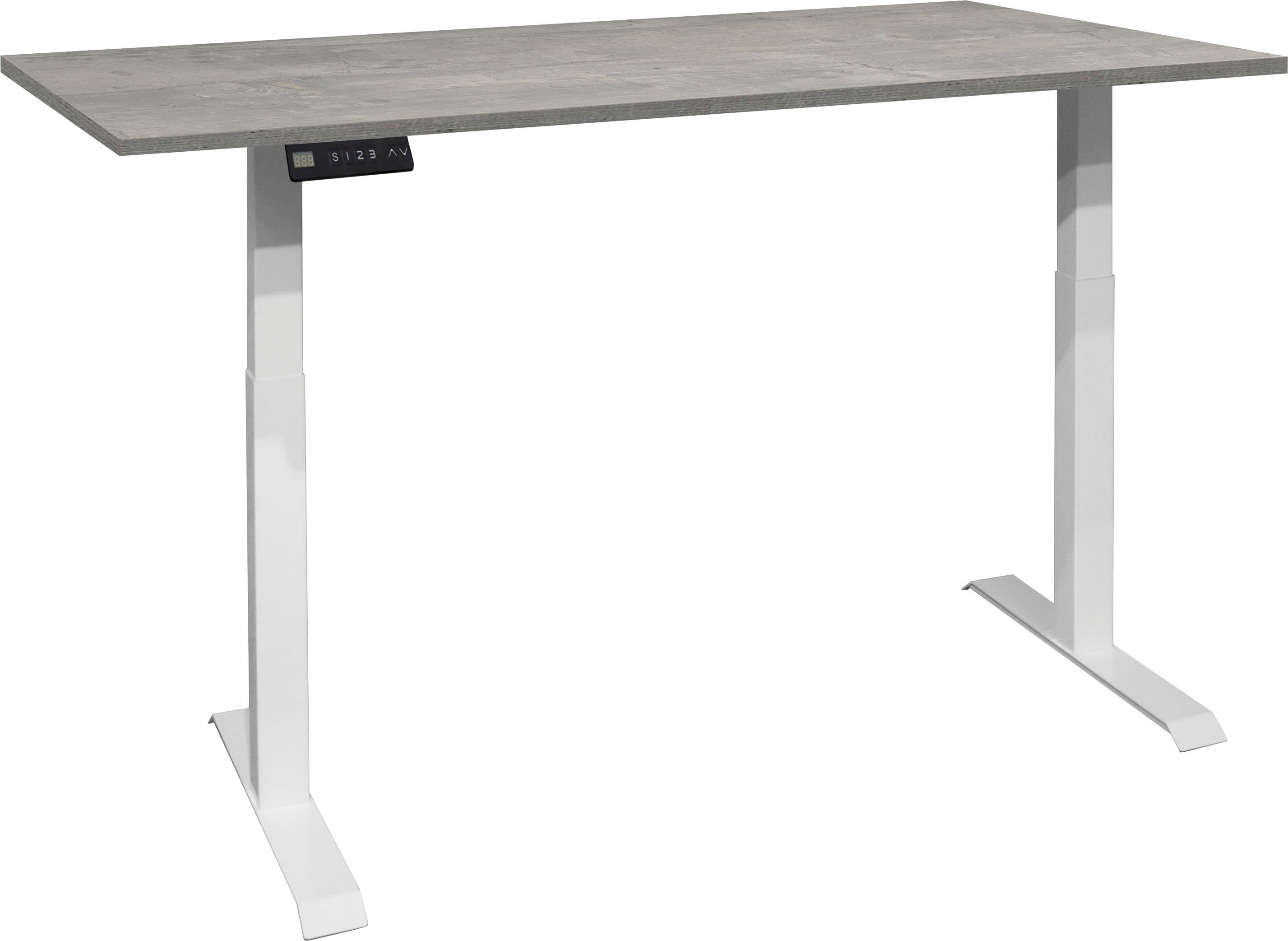 Mäusbacher Bureau Big System Office Breedte 120 cm, elektrisch in hoogte verstelbaar bureaus grijs
