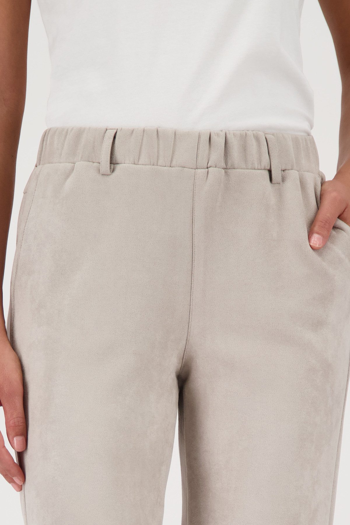 Monari Imitatieleren broek Imitatieleer Velours