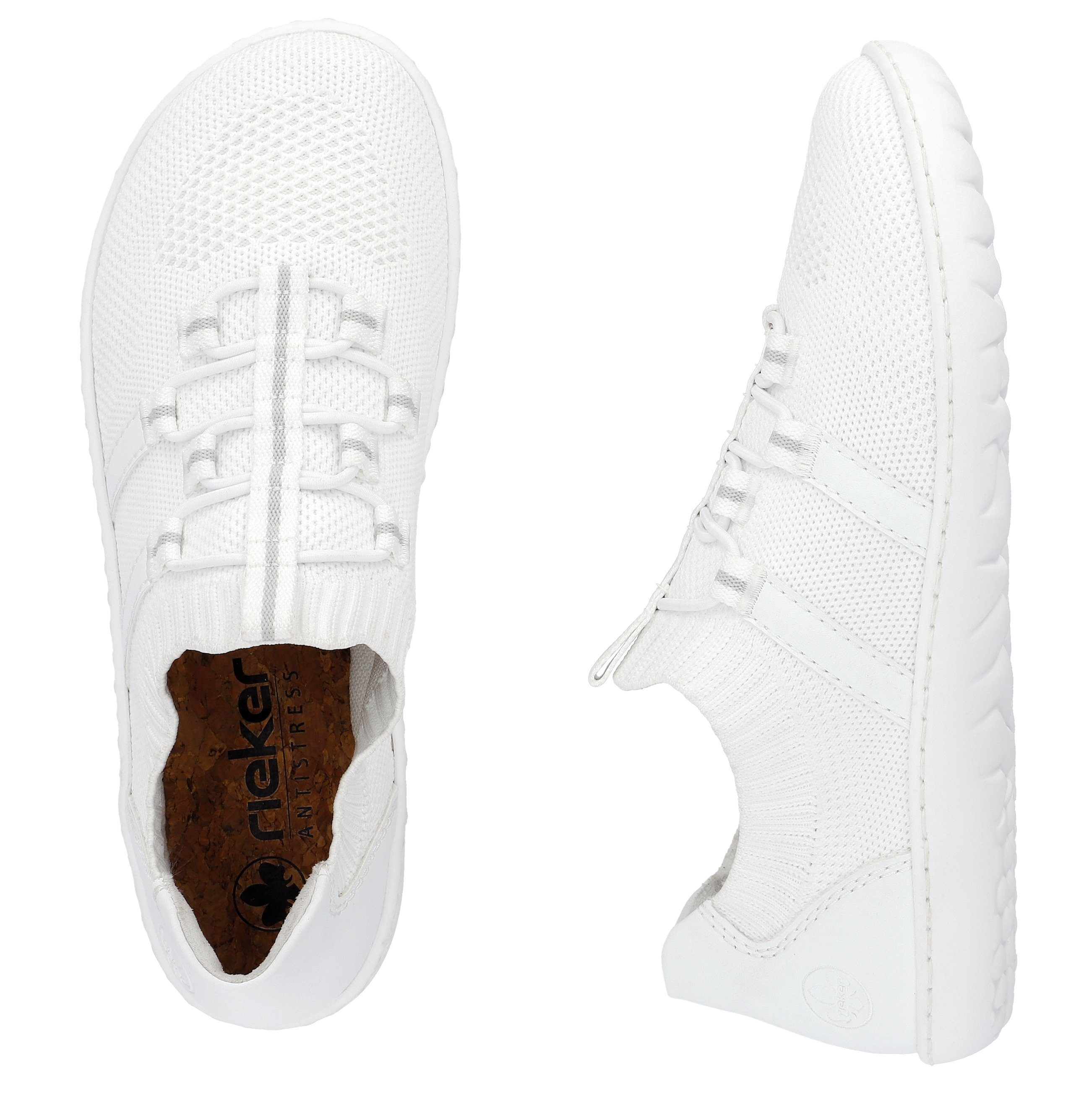 Rieker Slip-on sneakers Barefootschoenen , slipper, vrijetijdsschoen, lage schoen met elastische brei-schaft