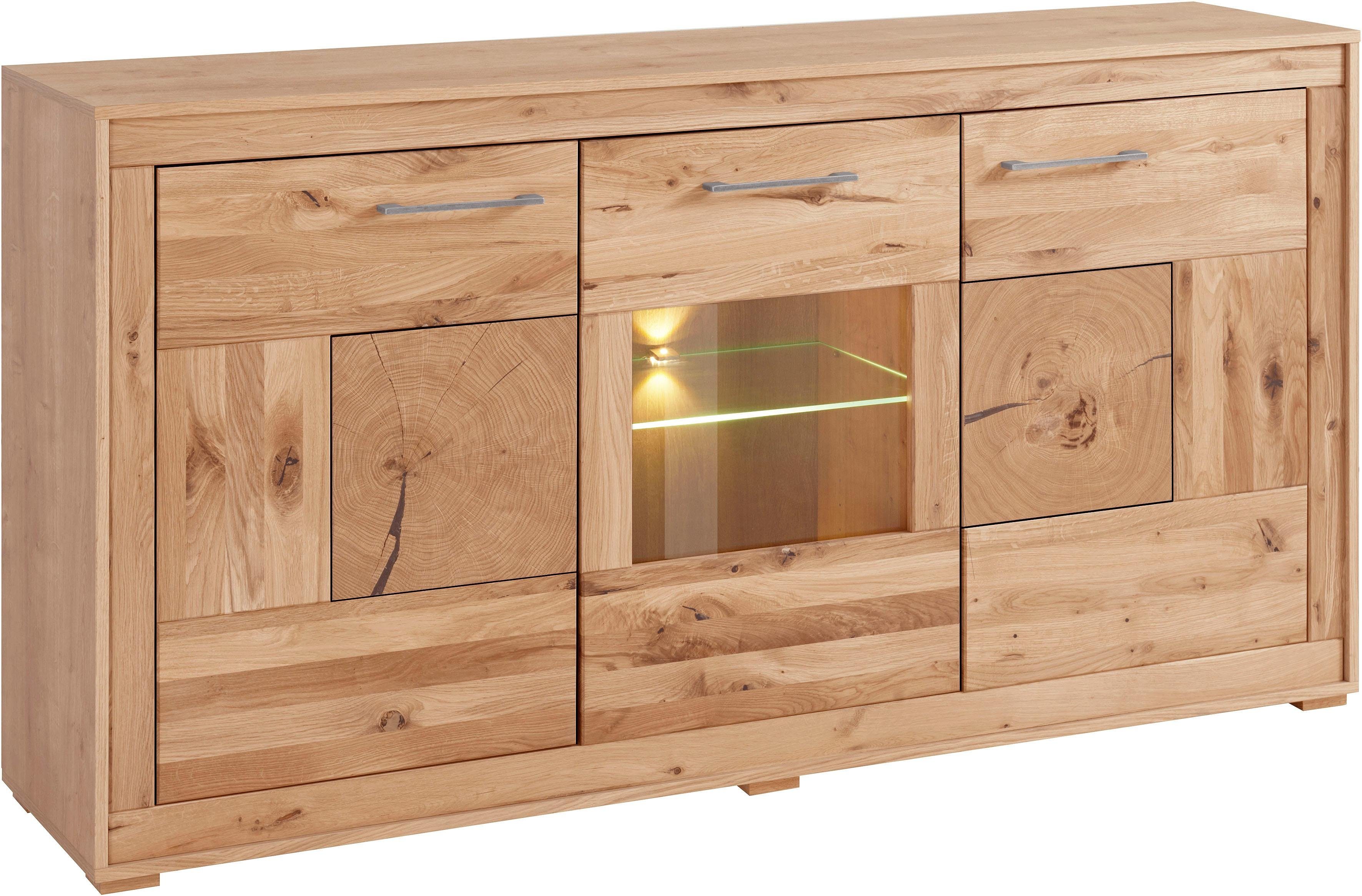VOGL Möbelfabrik Dressoir Breedte 166 cm, gedeeltelijk massief, met kopshout applicaties, Made in Germany