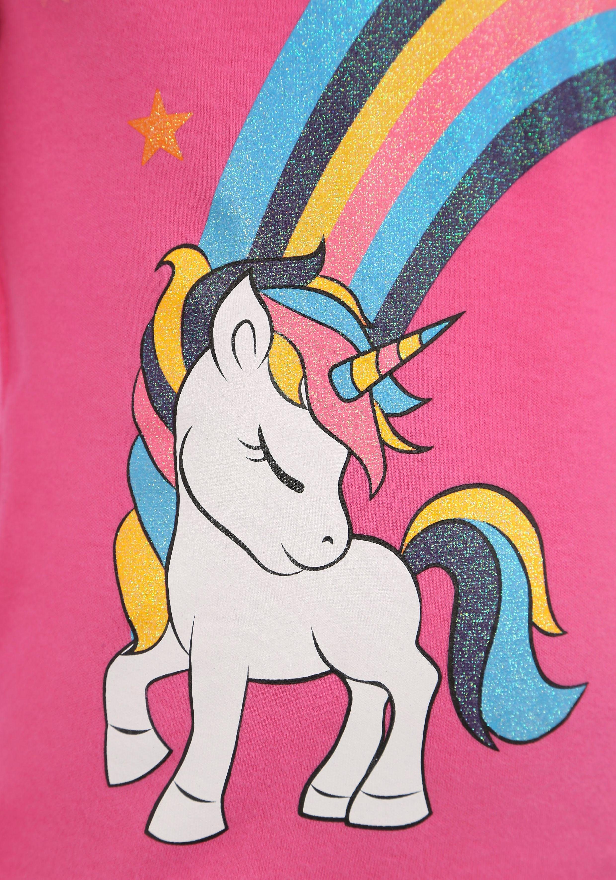 KIDSWORLD Shirt met lange mouwen Eenhoorn regenboog Lange mouwen, basic pasvorm, bedrukt, van katoen