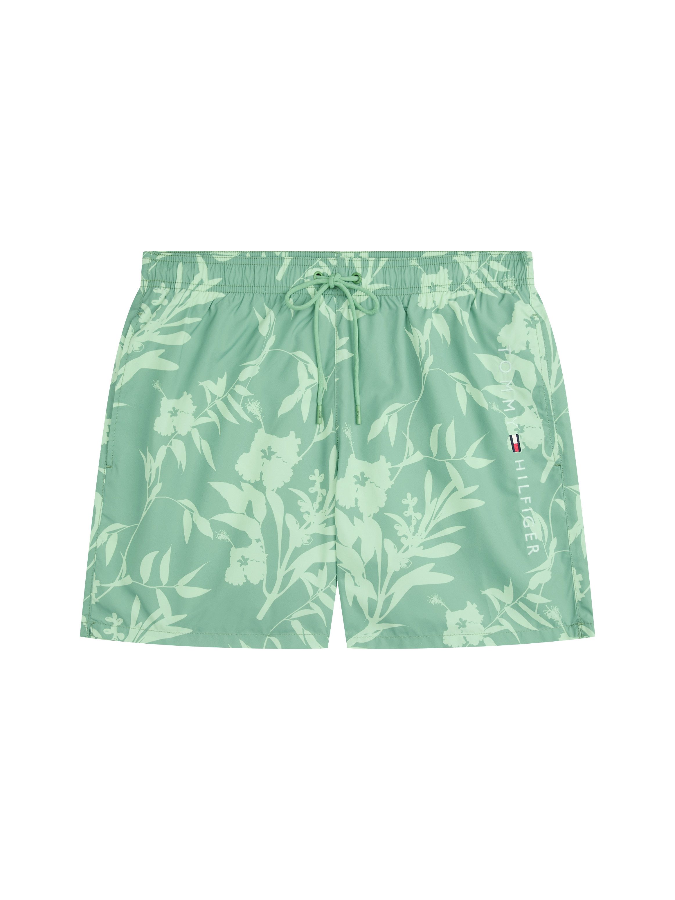 Tommy Hilfiger Swimwear Zwemshort MEDIUM DRAWSTRING PRINT met tropisch motief, met logo-borduursel