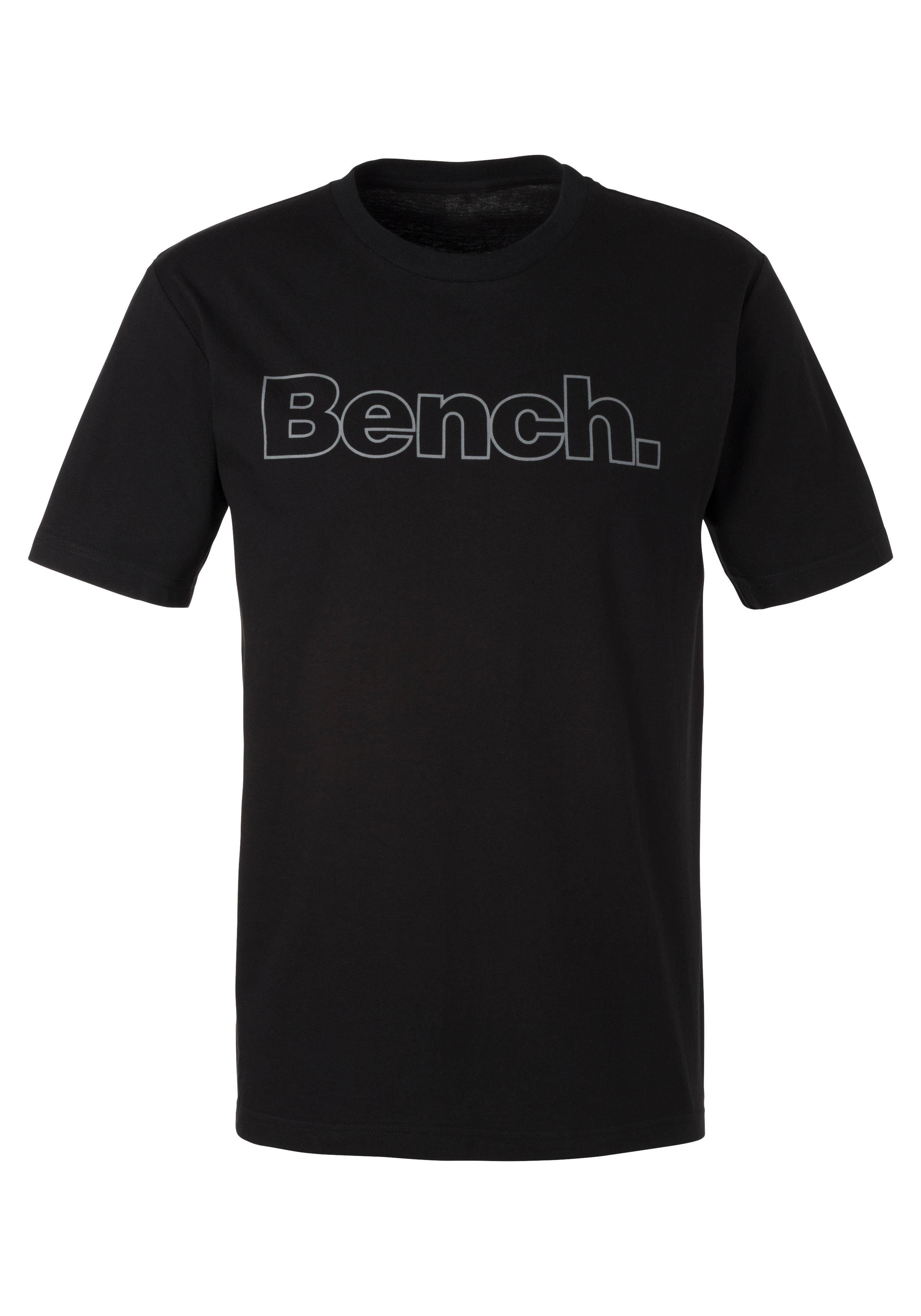 Bench. Loungewear T-shirt Shirt met logoprint, basic shirt met ronde hals van 100% katoen (2-delig)