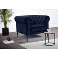 premium collection by home affaire chesterfield-fauteuil tobol in modern chesterfield design blauw