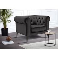 premium collection by home affaire chesterfield-fauteuil tobol in modern chesterfield design grijs