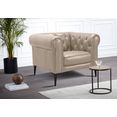 premium collection by home affaire chesterfield-fauteuil tobol in modern chesterfield design beige