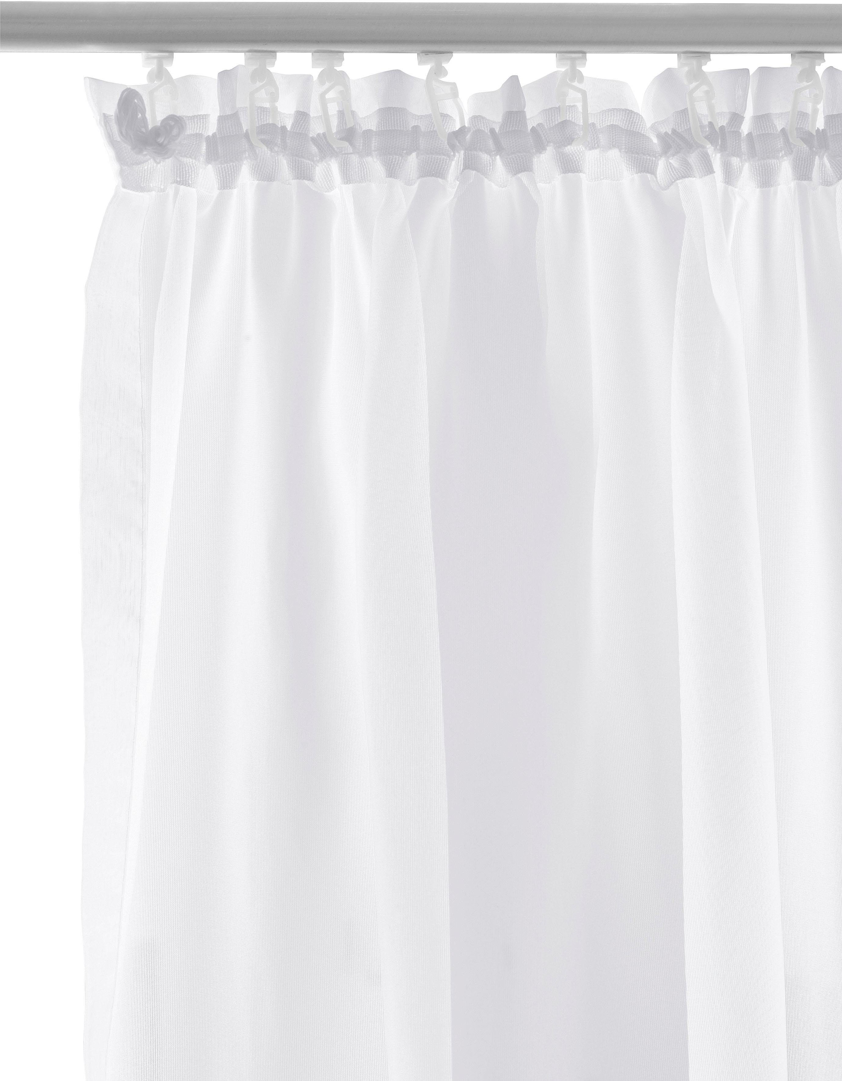 my home Gordijn XANA met ogen, franje of lussen Voile, bestseller, effen, 1 of 2 panels, onderhoudsvriendelijk, eenkleurig