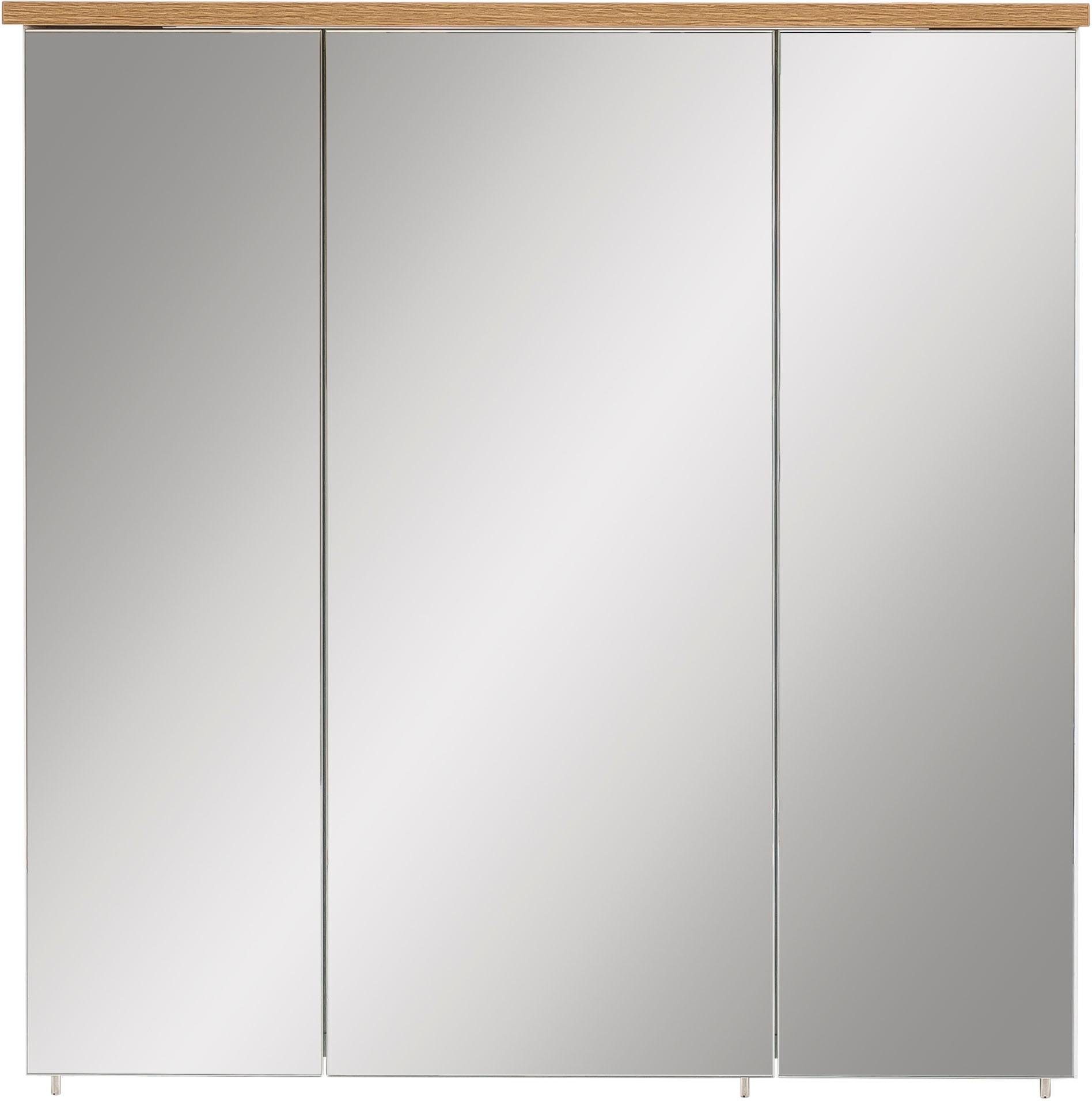 Schildmeyer Spiegelkast Profiel Breedte 70 cm, 3-deurs, ledverlichting, schakelaar-/stekkerdoos