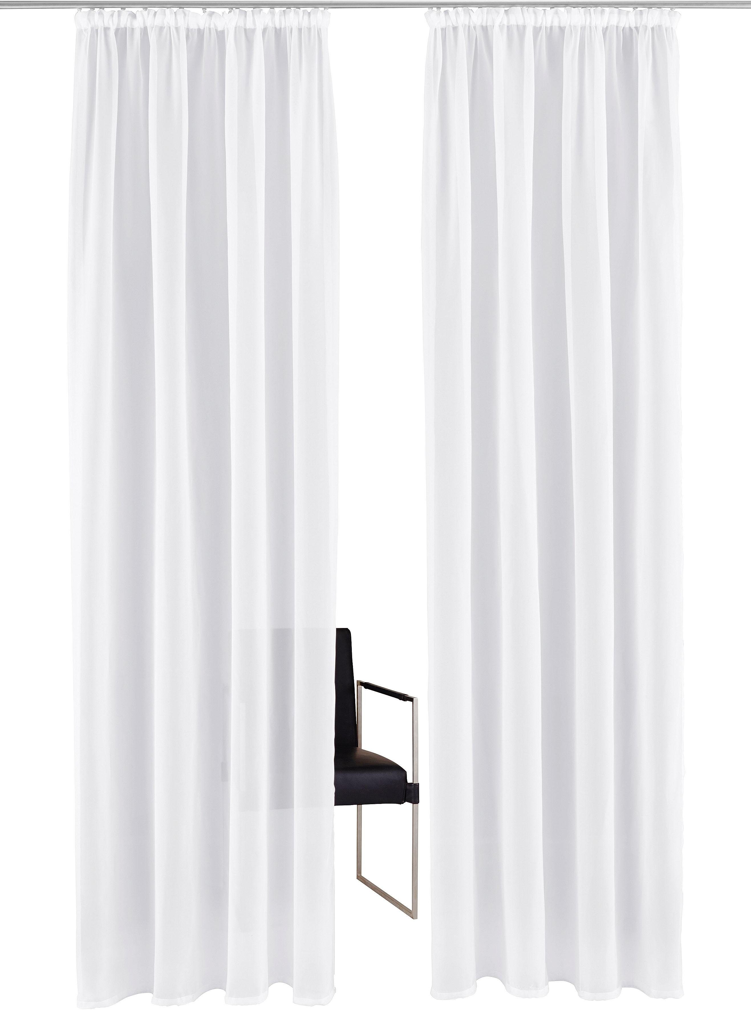 my home Gordijn XANA met ogen, franje of lussen Voile, bestseller, effen, 1 of 2 panels, onderhoudsvriendelijk, eenkleurig