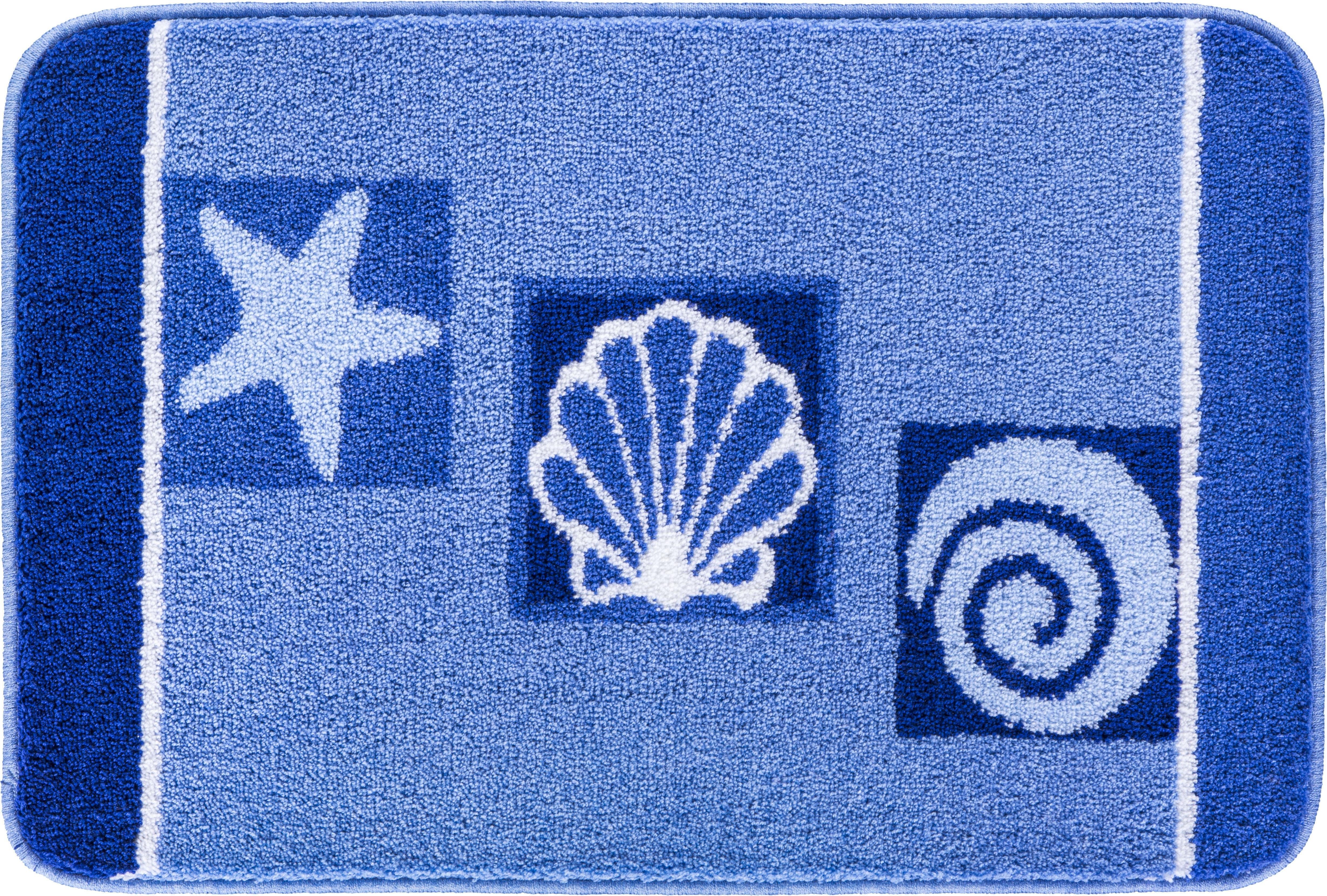 Grund Badmat Aquatica gemakkelijk te onderhouden badmat met schelpdessin (1 stuk)