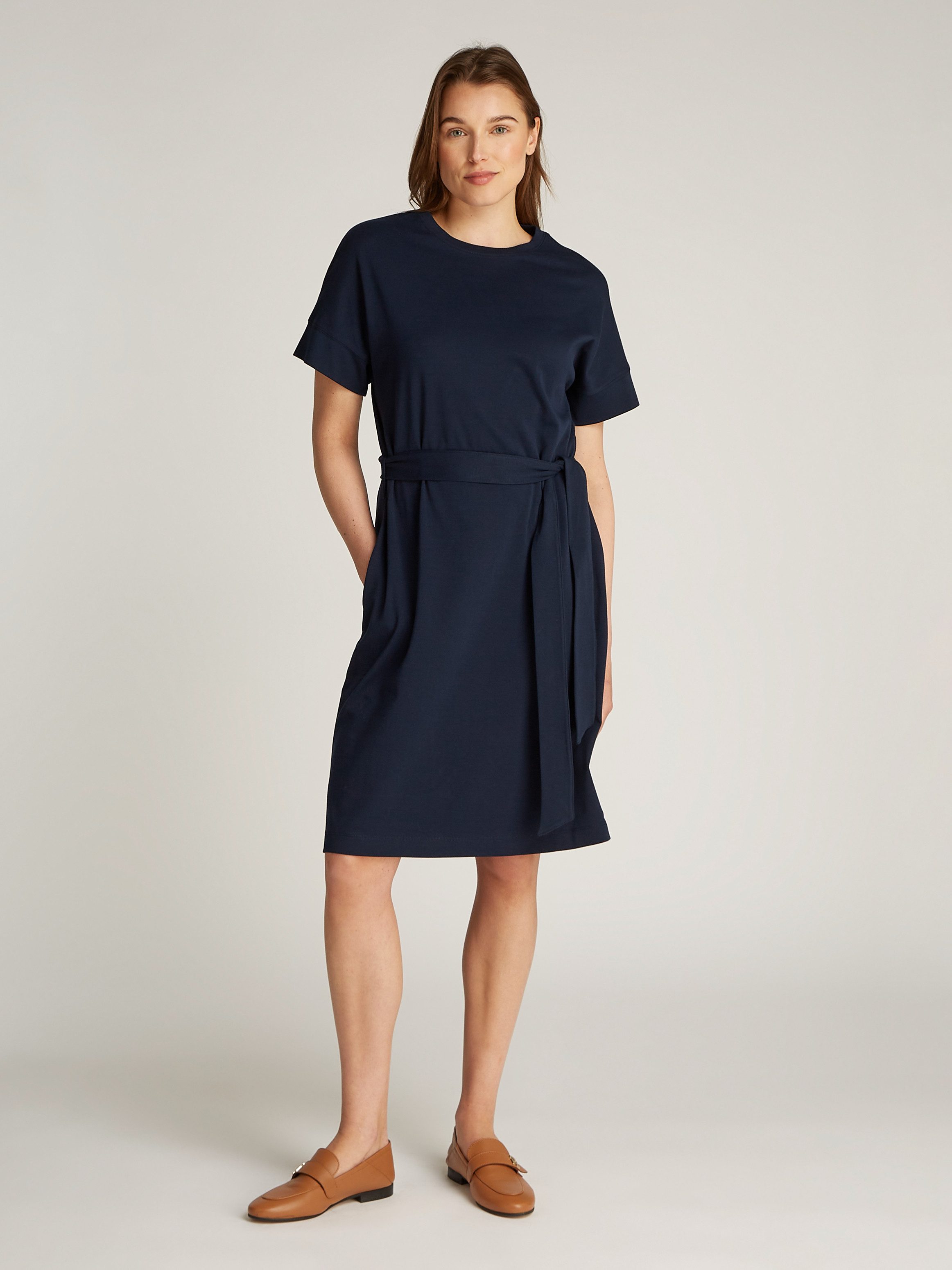 Tommy Hilfiger Jurk in a-lijn COTTON INTERLOCK SHORT DRESS