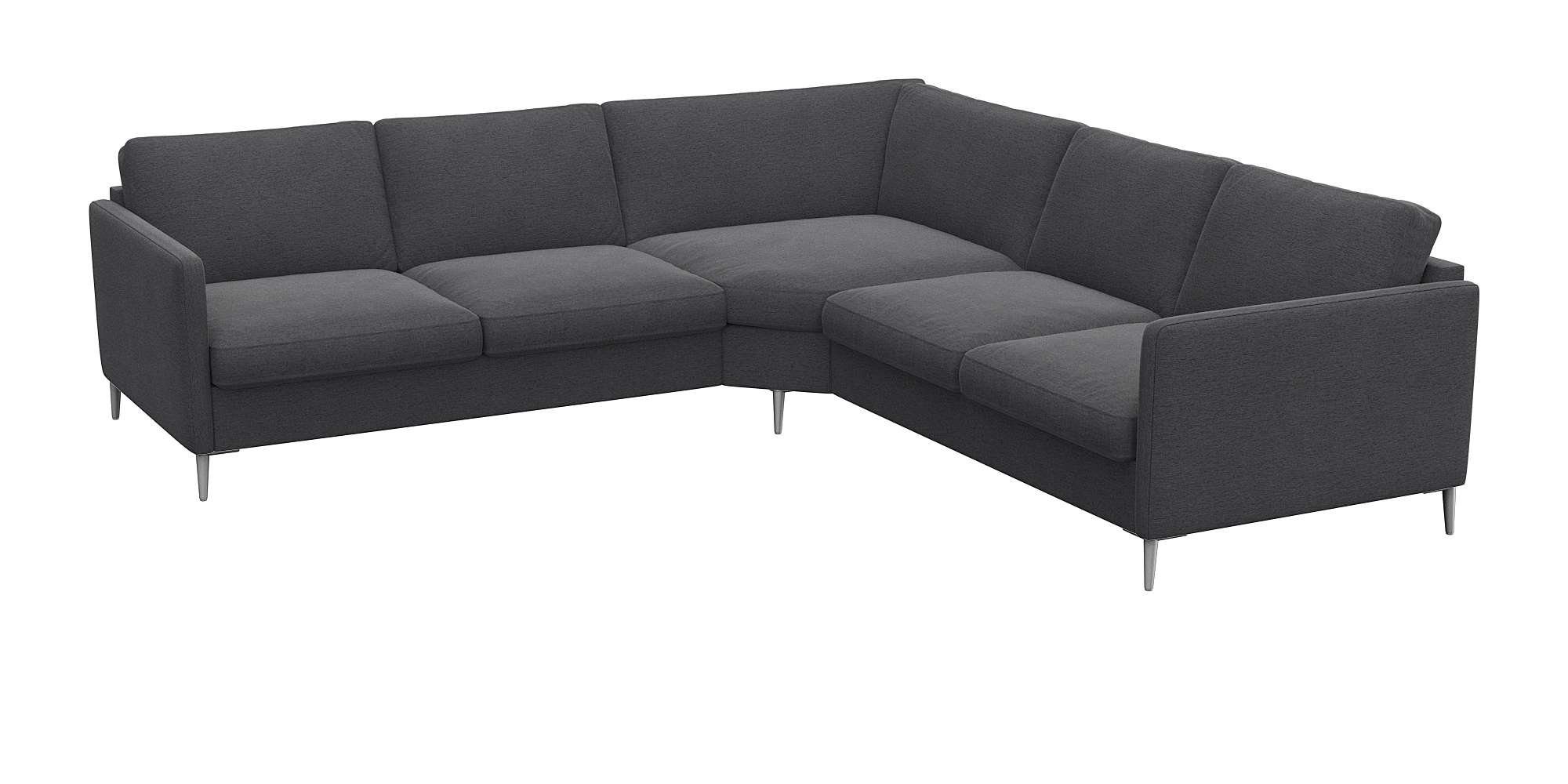 FLEXLUX Hoekbank Fiore, gelijkbenig, comfortabel door hoogwaardige zitconstructie smalle armleuningen, super zitcomfort door koudschuim, voeten van aluminium
