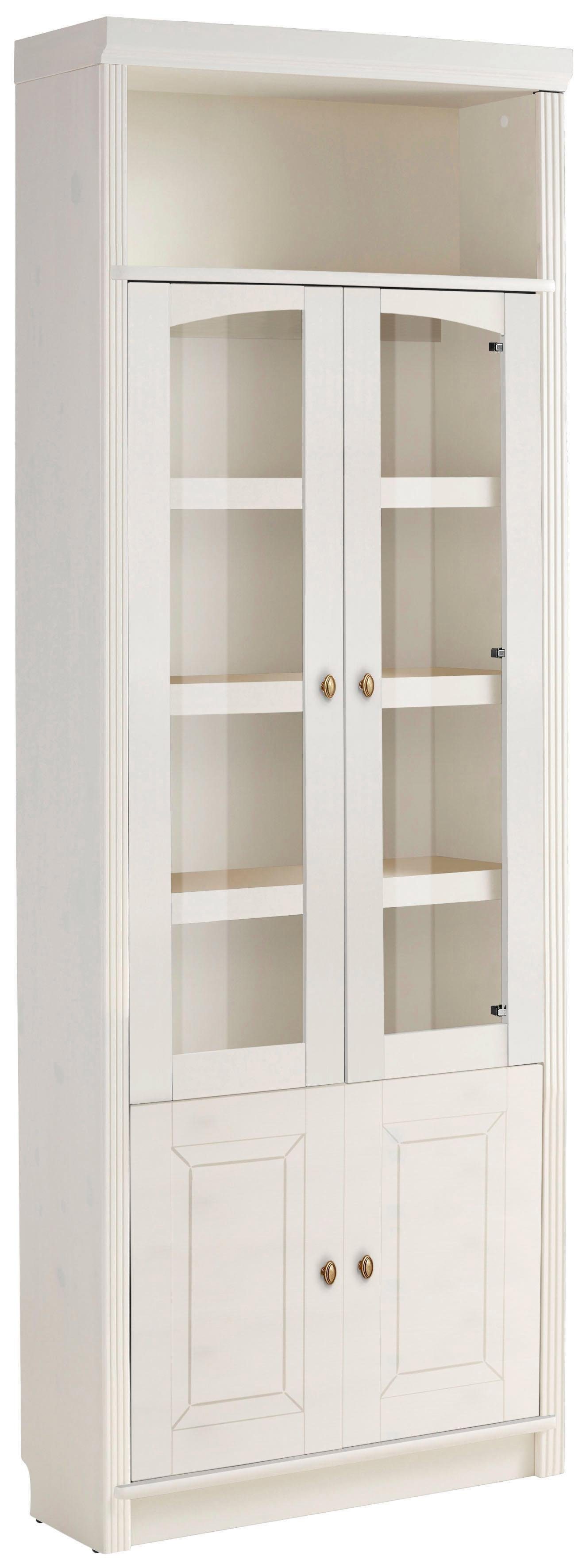 Home affaire Boekenkast Soeren massief grenen, in 2 hoogten, diepte 29 cm, deuren met vensterglas-inzet