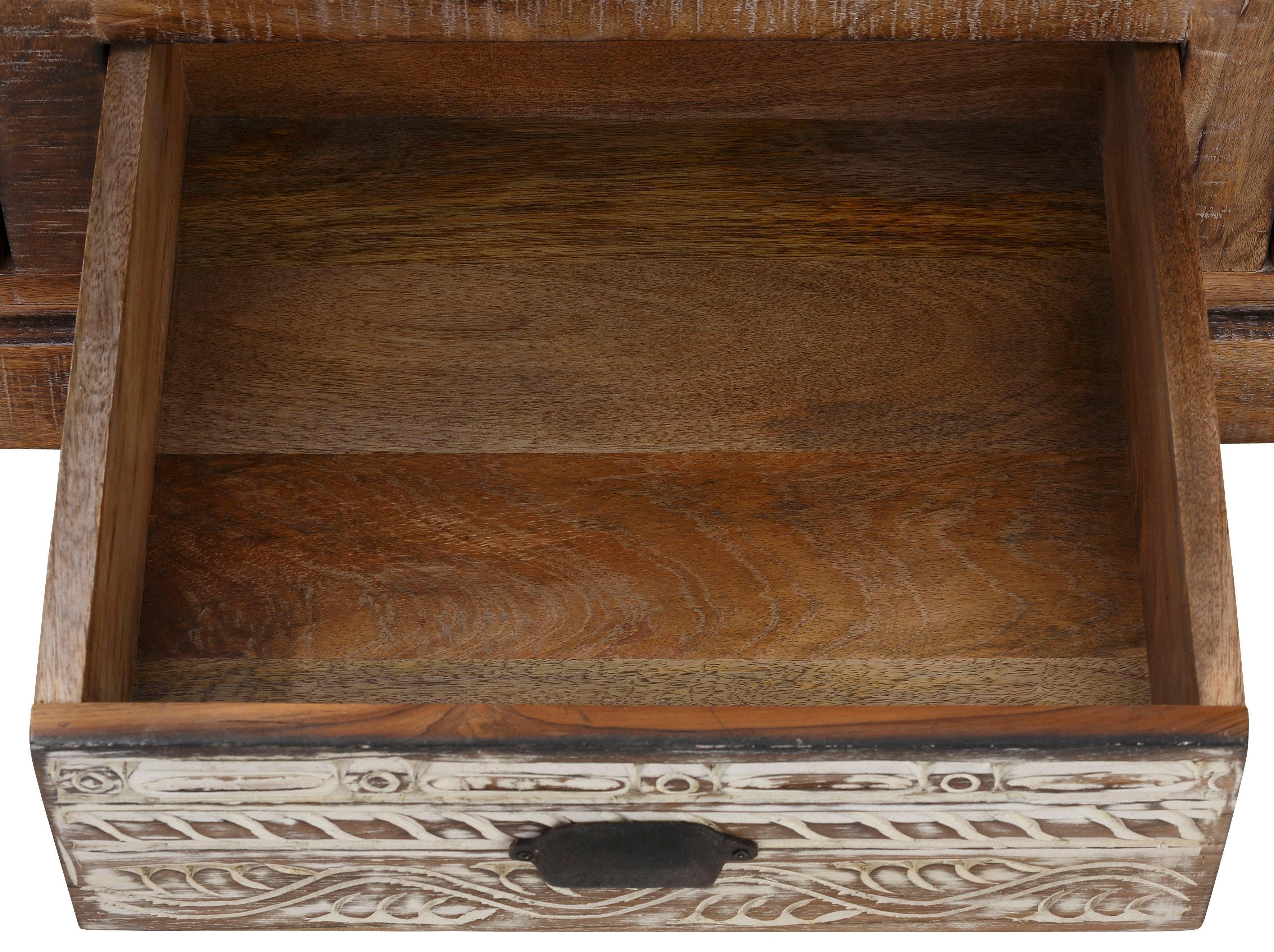 Home affaire Tv-meubel Maneesh Commode van massief mango hout met opbergruimtes, breedte 135cm