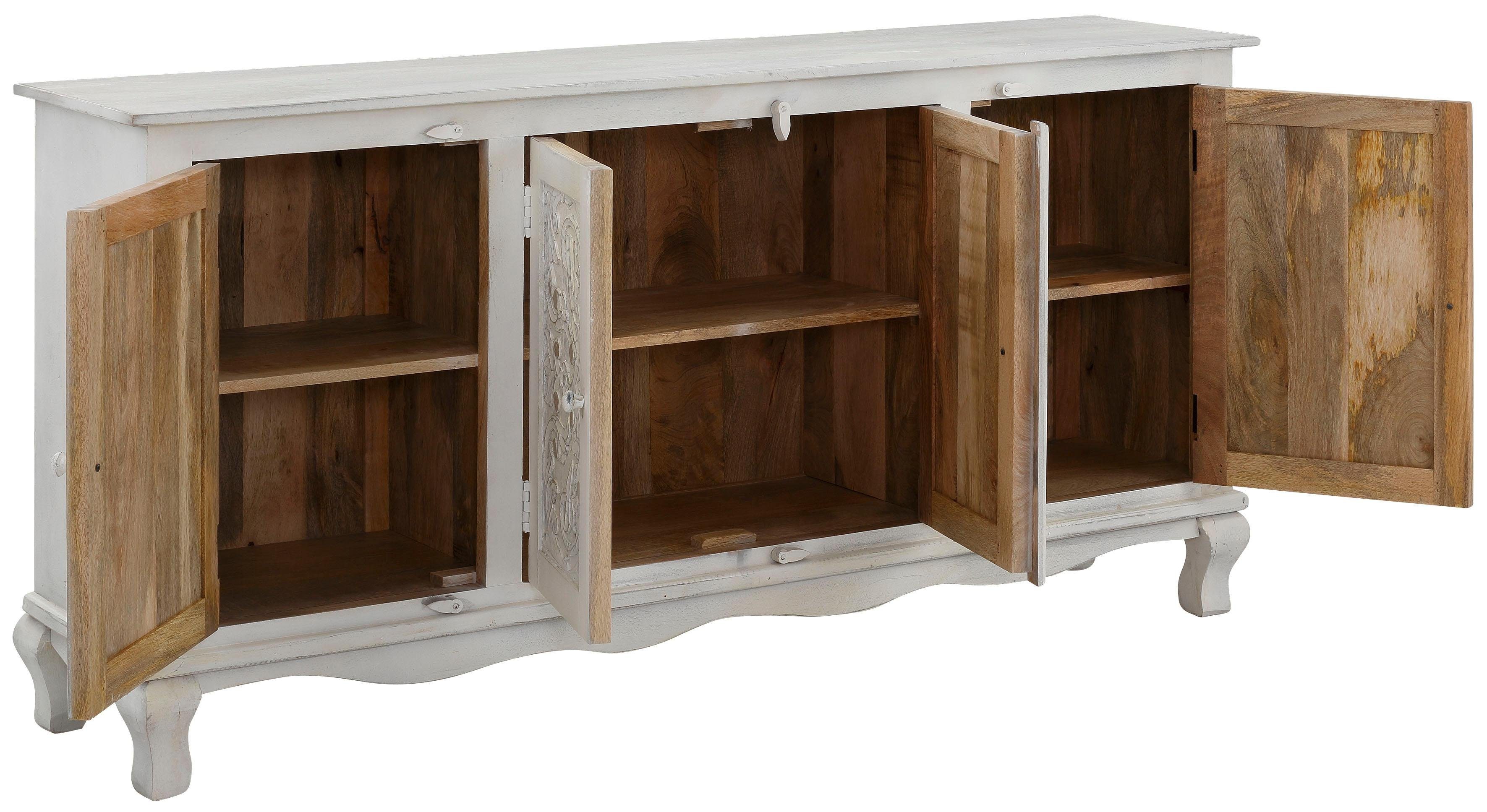 Home affaire Dressoir Rajat Kast van mangohout met frontfrezingen, breedte 175 cm